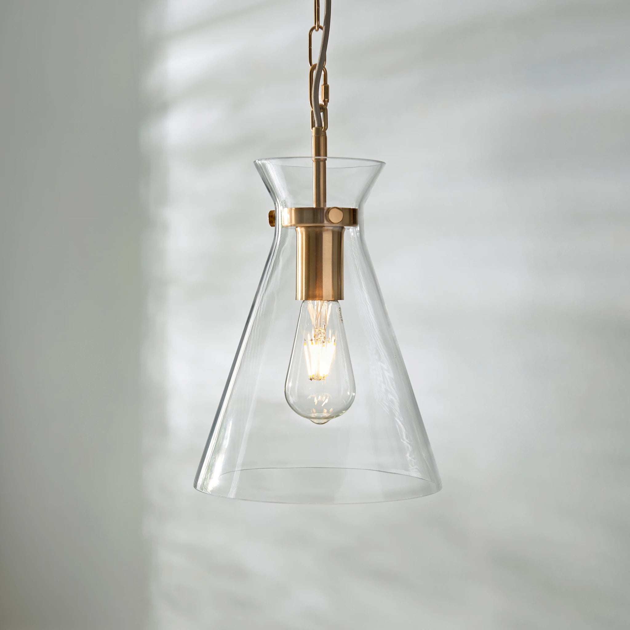 Lunetta Brushed Aged Brass Pendant Light