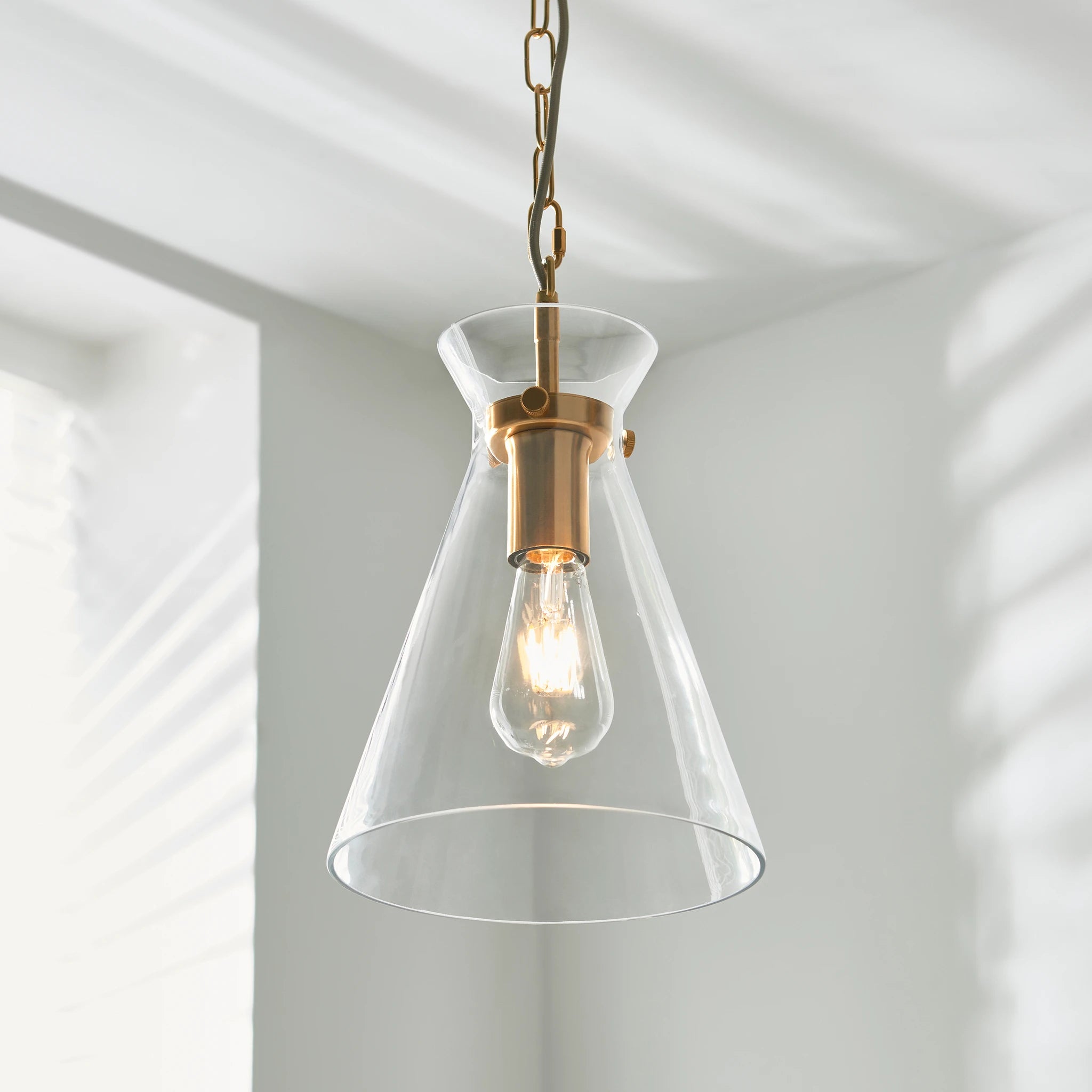 Lunetta Brushed Aged Brass Pendant Light