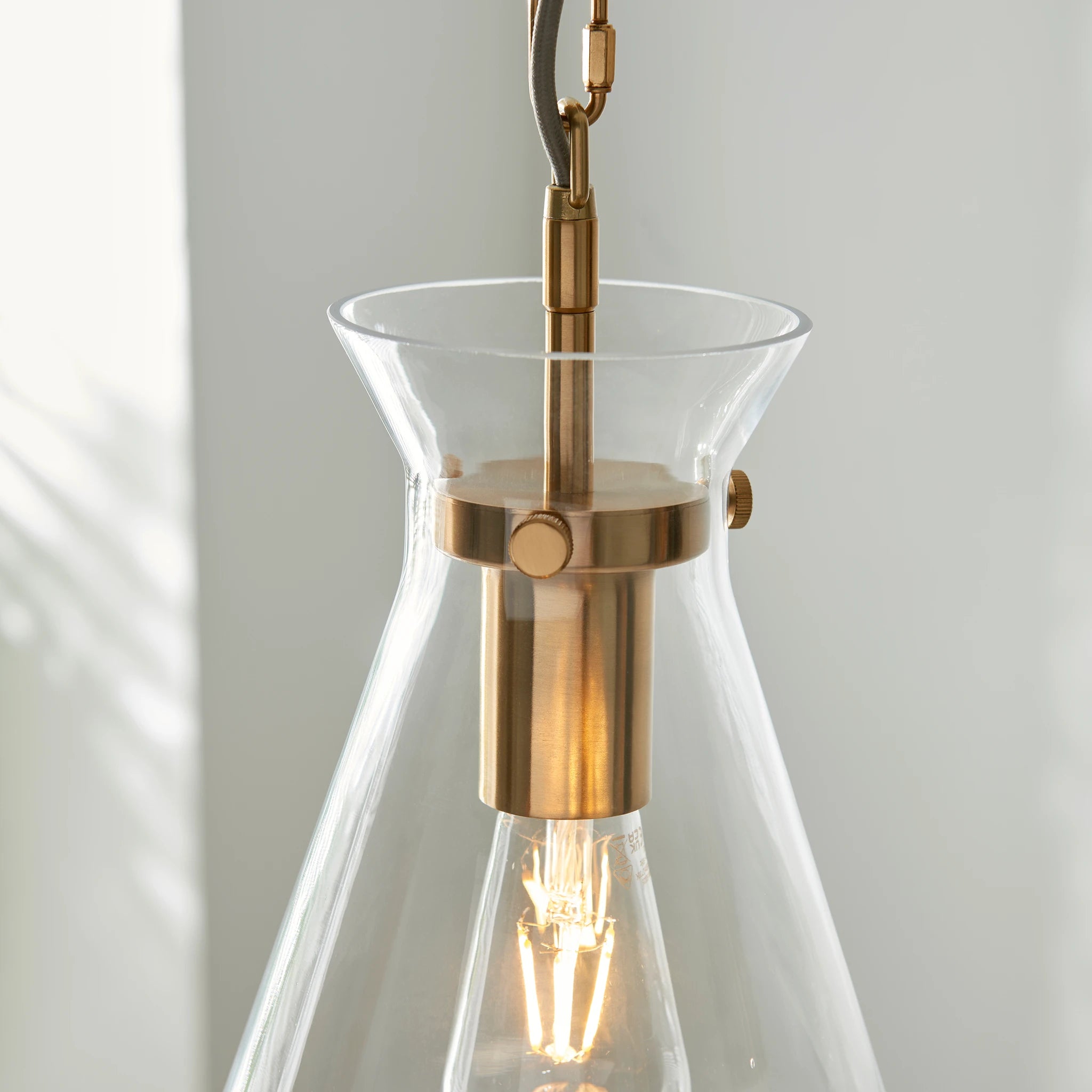 Lunetta Brushed Aged Brass Pendant Light