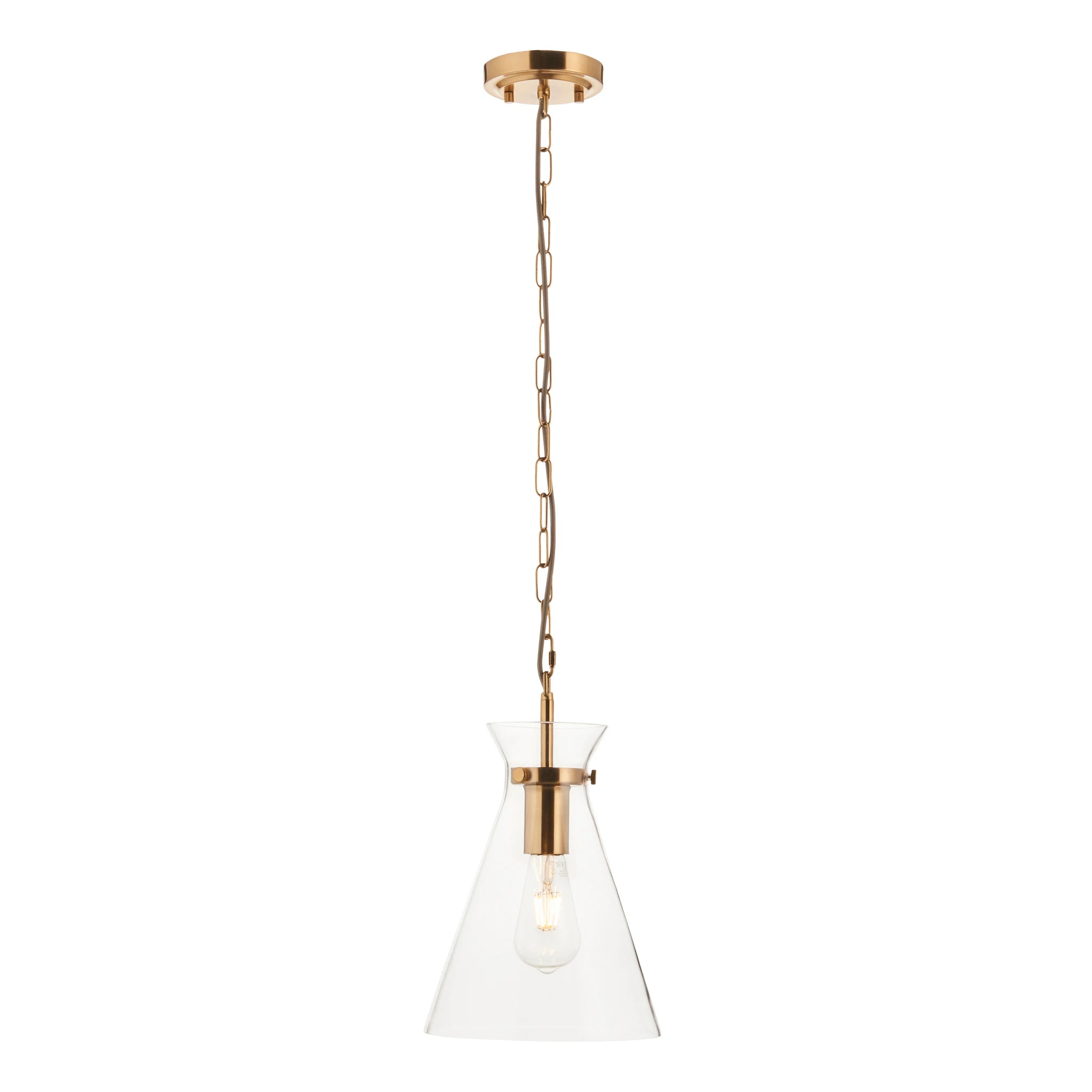 Lunetta Brushed Aged Brass Pendant Light