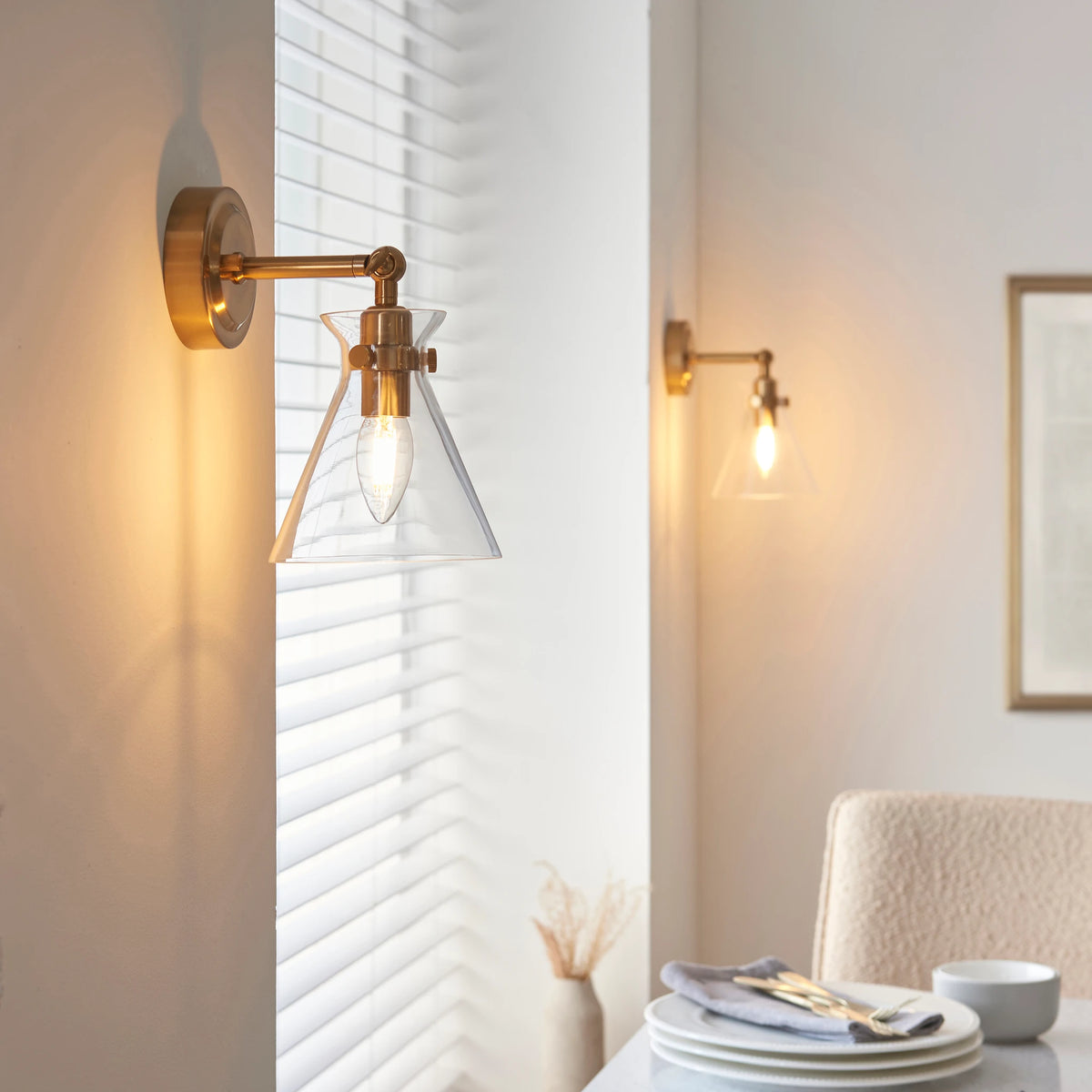Lunetta Brushed Aged Brass Single Wall Light