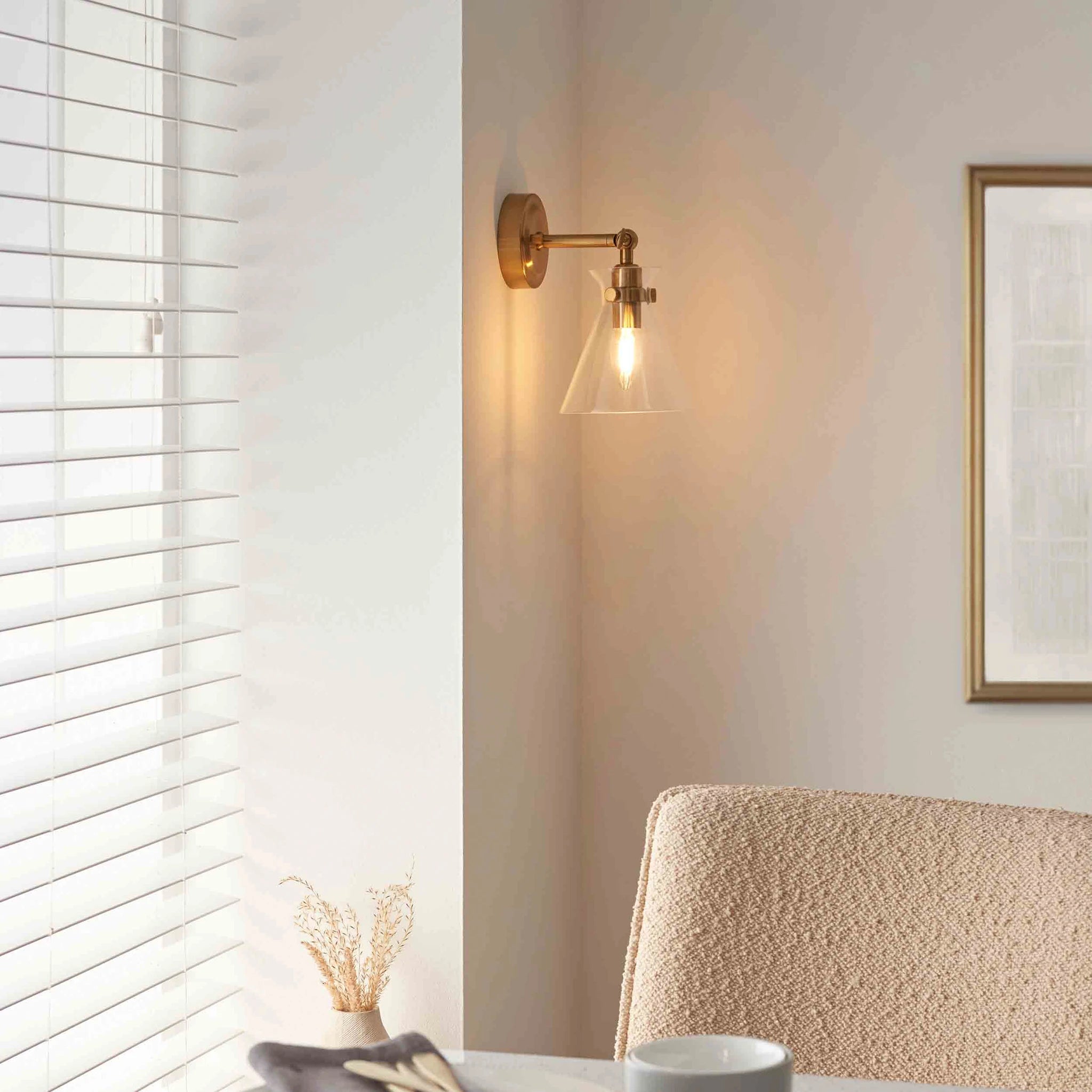 Lunetta Brushed Aged Brass Single Wall Light
