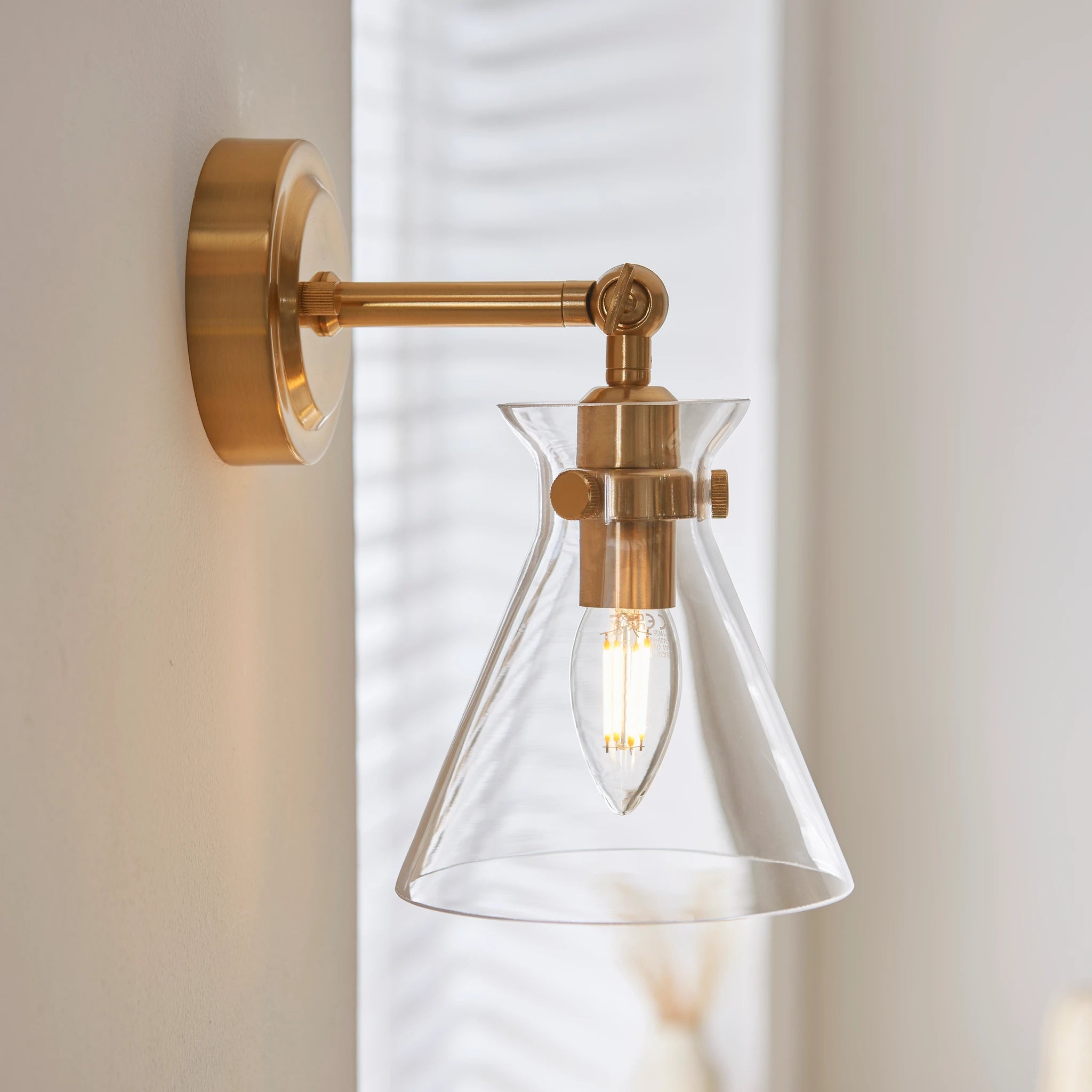 Lunetta Brushed Aged Brass Single Wall Light