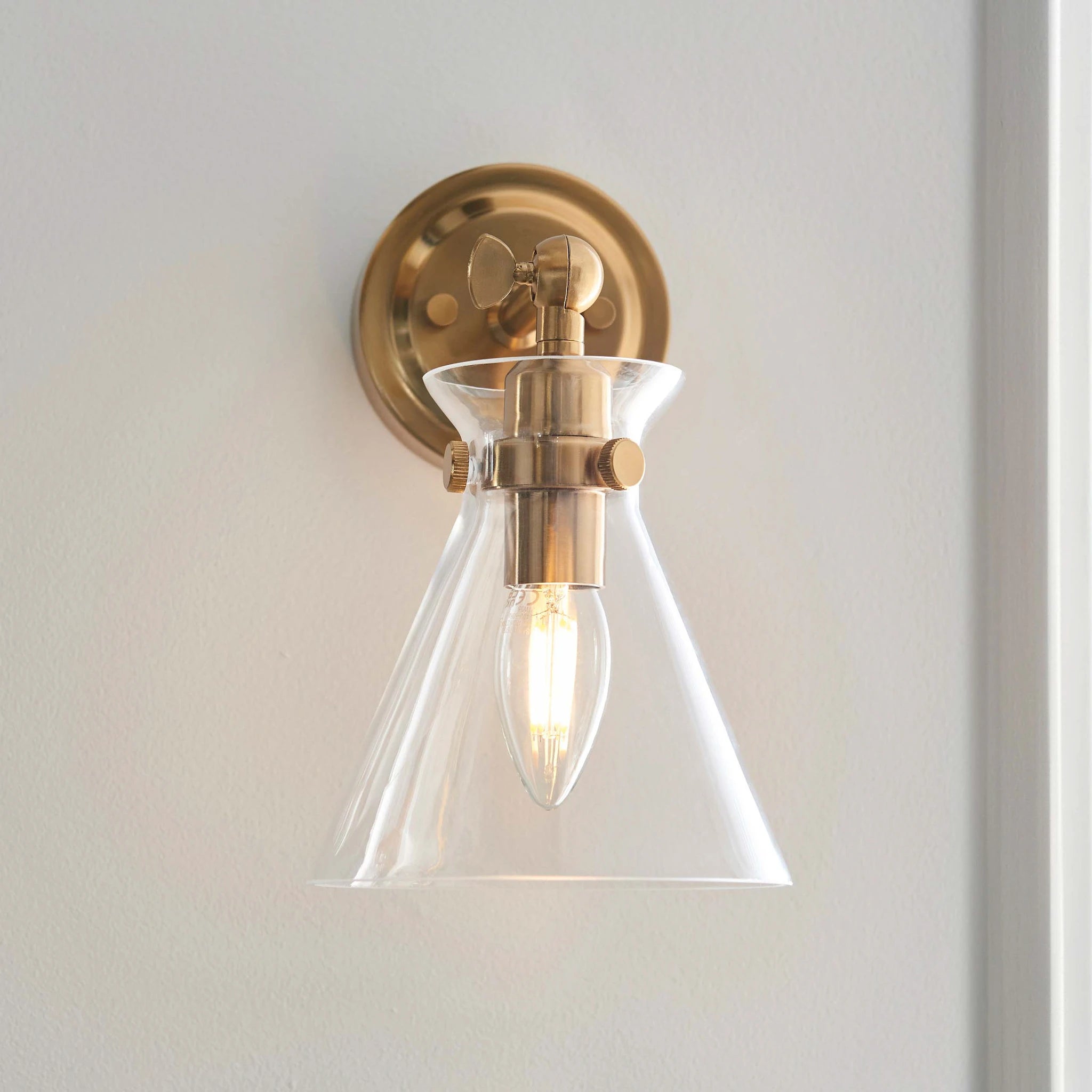 Lunetta Brushed Aged Brass Single Wall Light