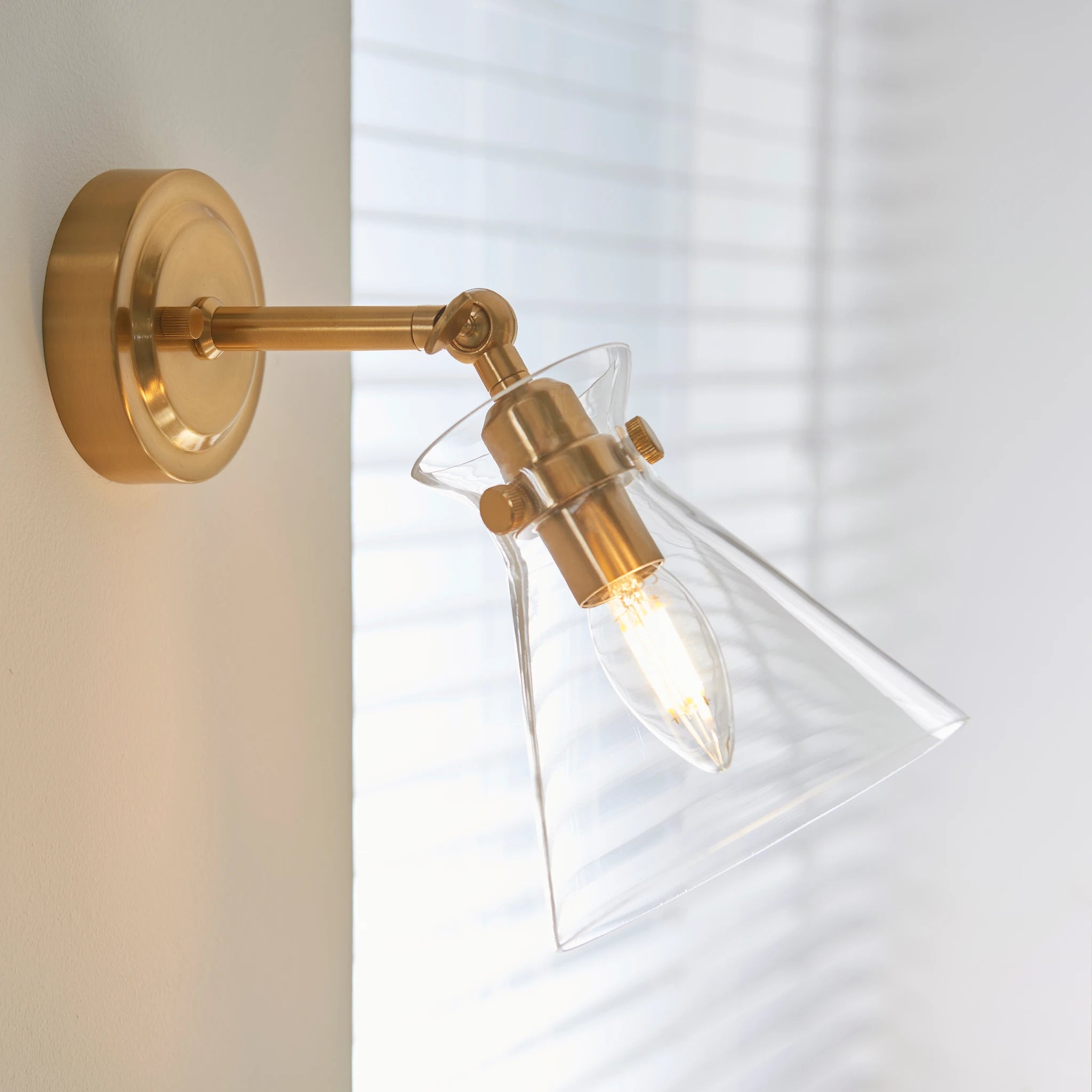 Lunetta Brushed Aged Brass Single Wall Light