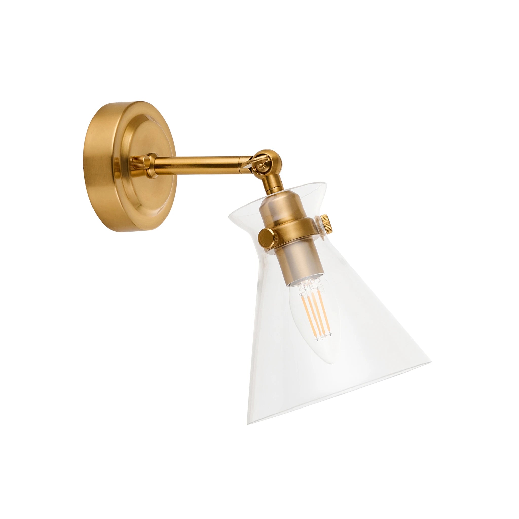 Lunetta Brushed Aged Brass Single Wall Light