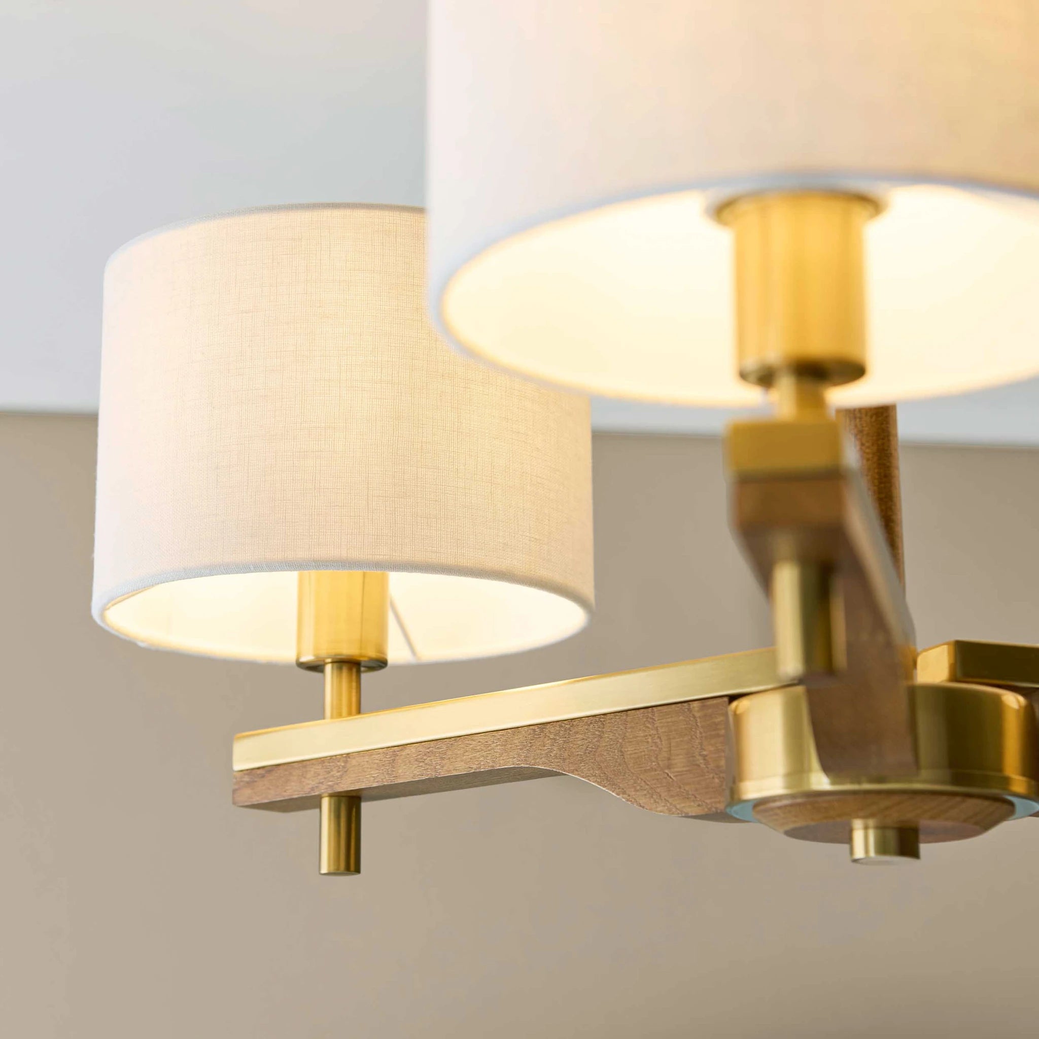 Lorelai Brushed Aged Brass 3 Light Ceiling Light