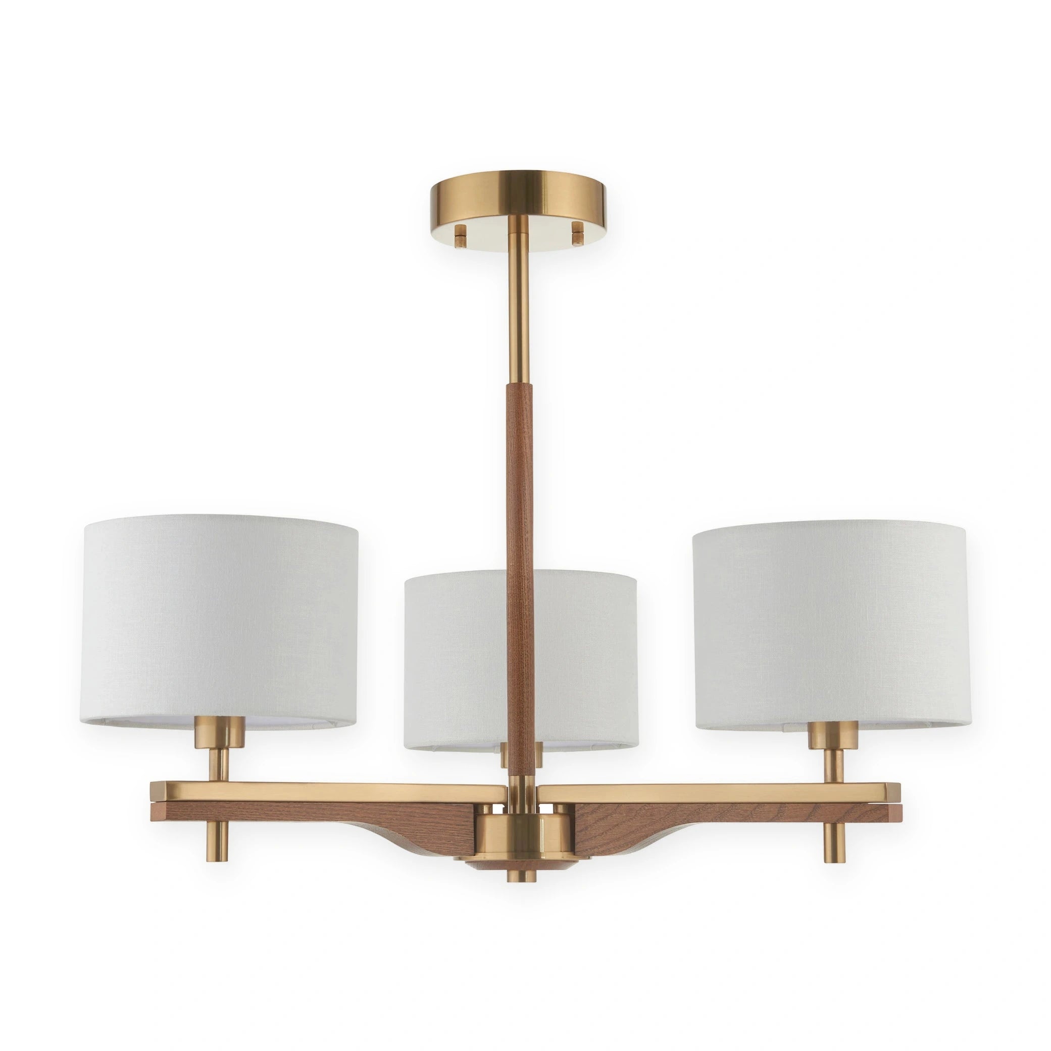 Lorelai Brushed Aged Brass 3 Light Ceiling Light