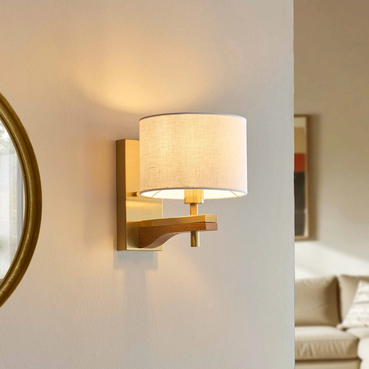 Lorelai Brushed Aged Brass Single Wall Light
