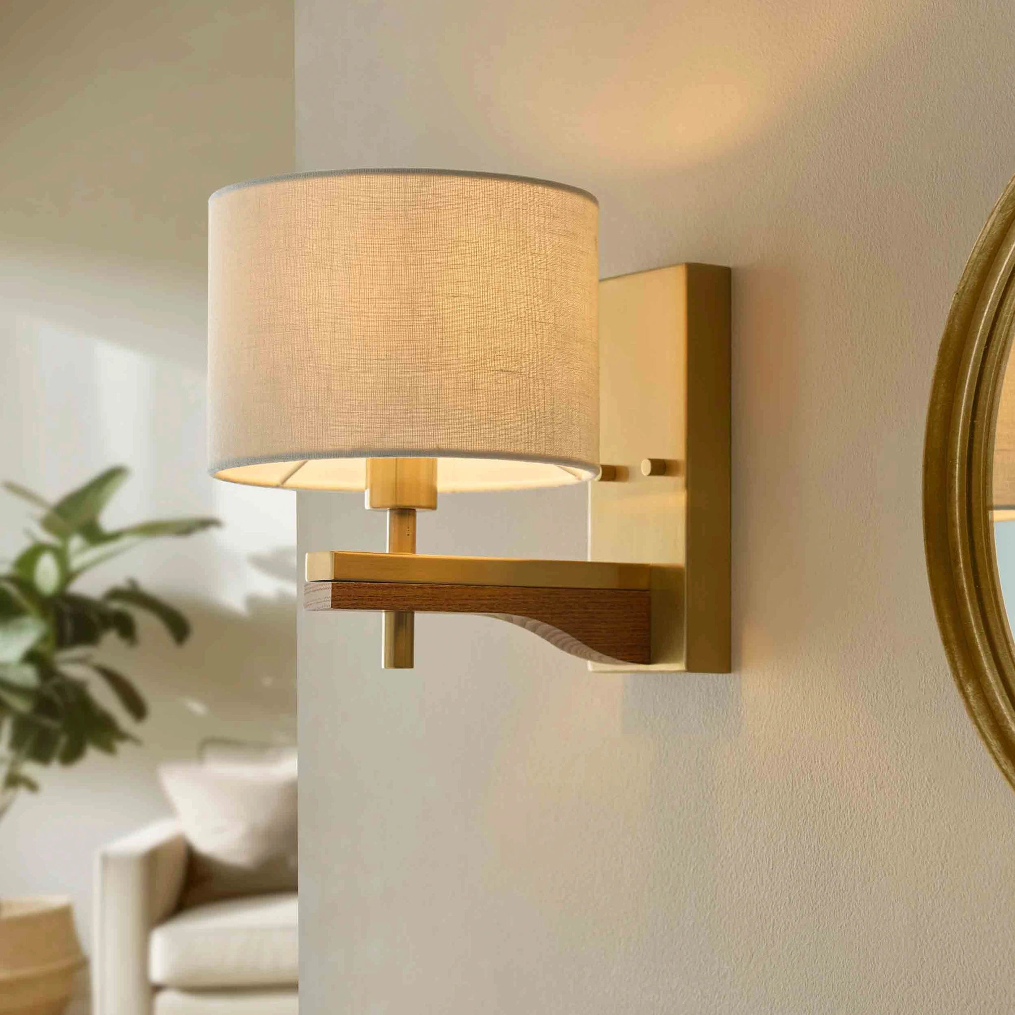 Lorelai Brushed Aged Brass Single Wall Light