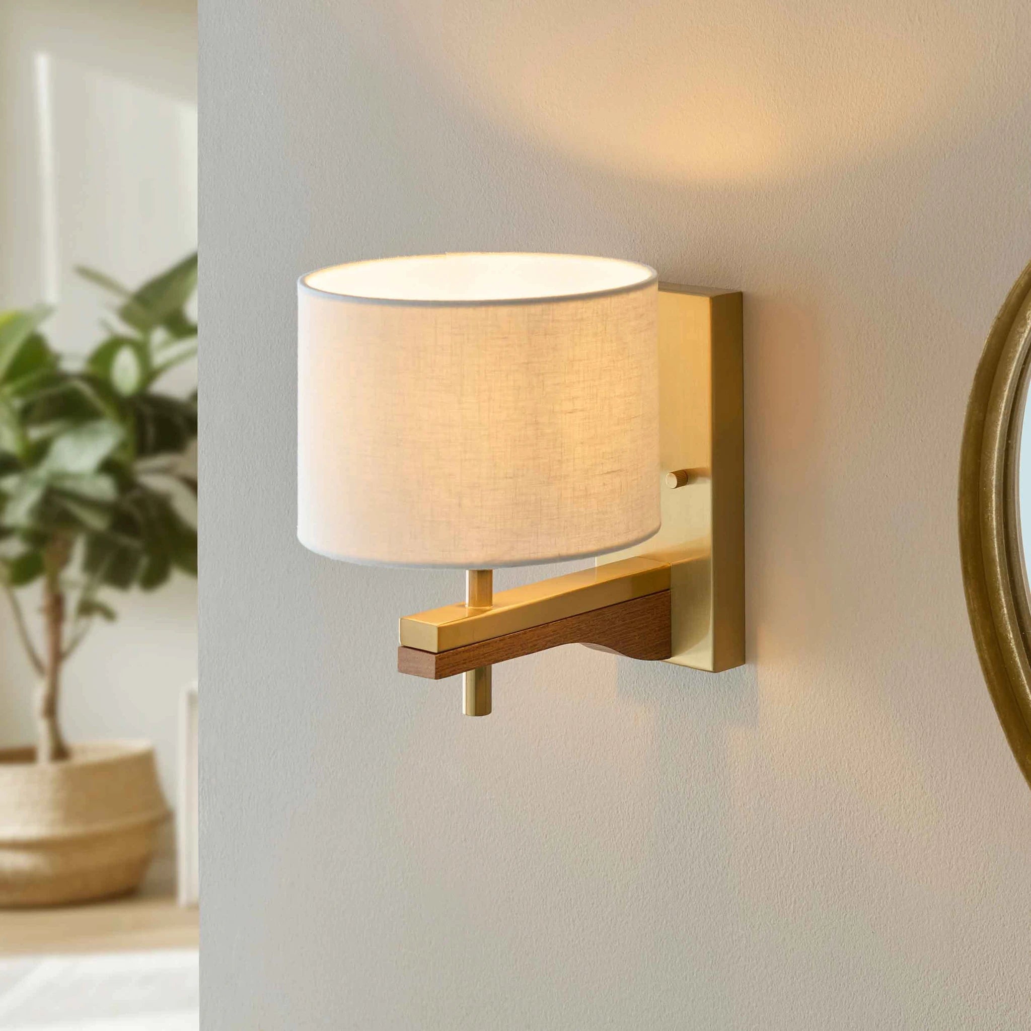 Lorelai Brushed Aged Brass Single Wall Light