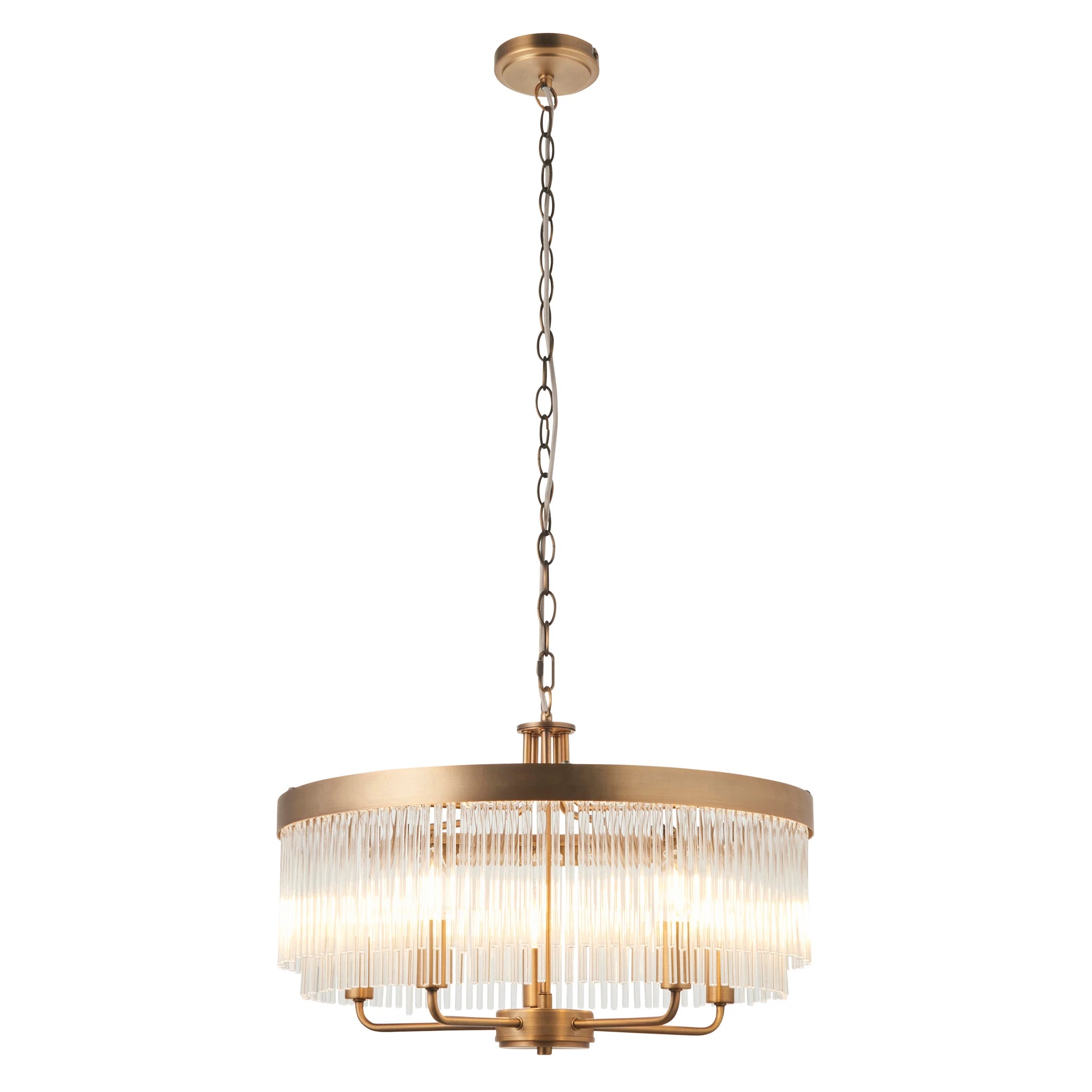 Auremont Warm Antique Brass 5 Light Pendant