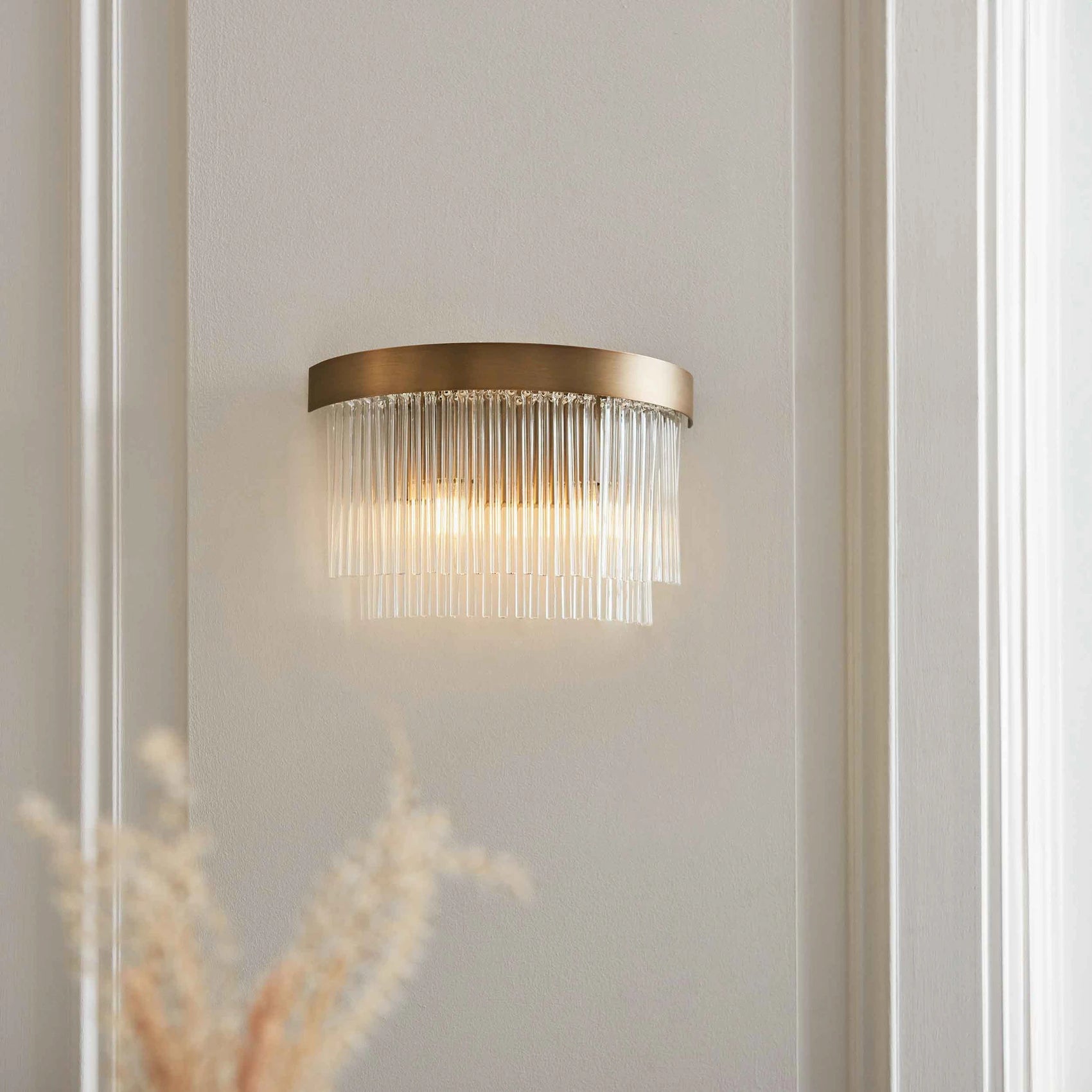 Auremont Warm Antique Brass 2 Light Wall Light