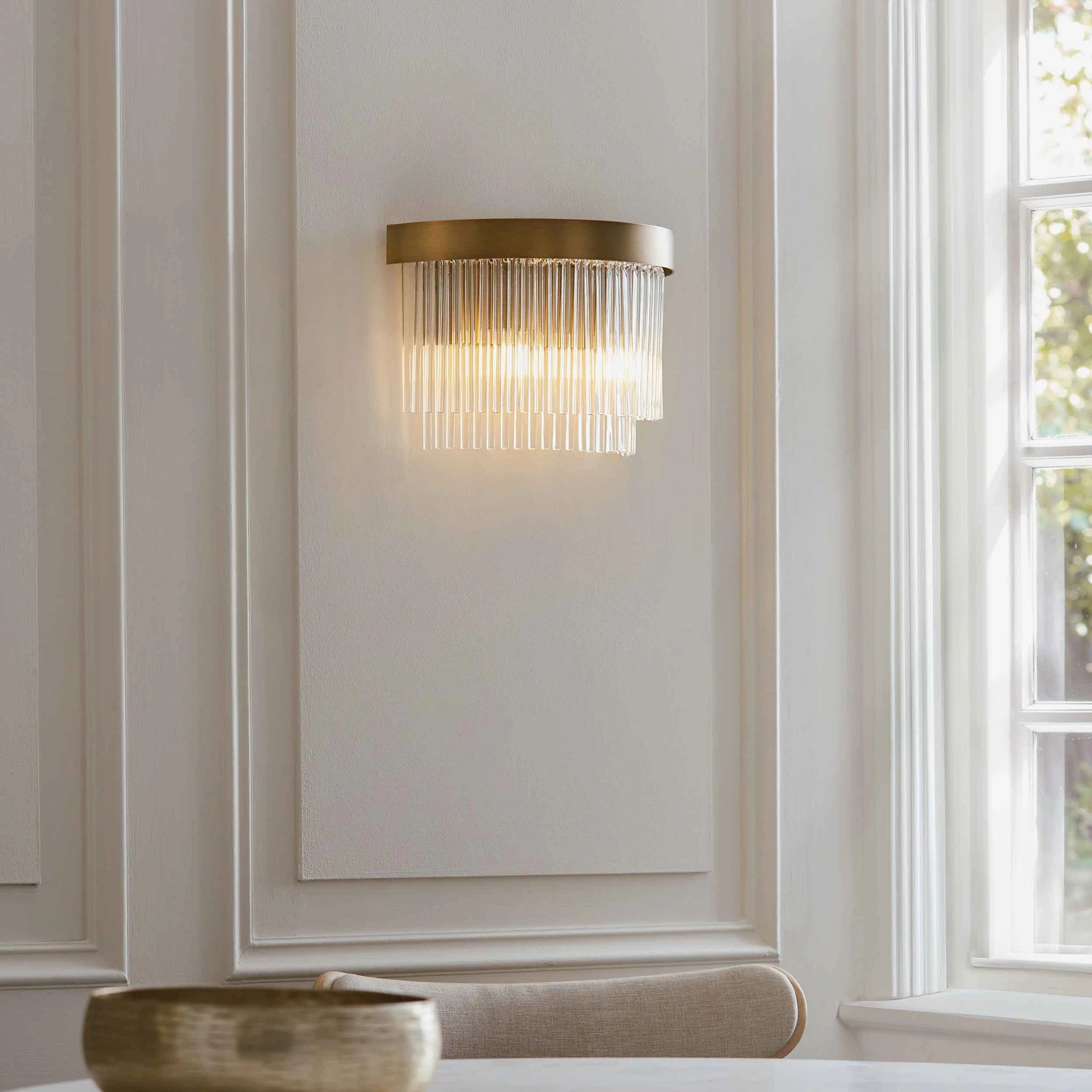 Auremont Warm Antique Brass 2 Light Wall Light
