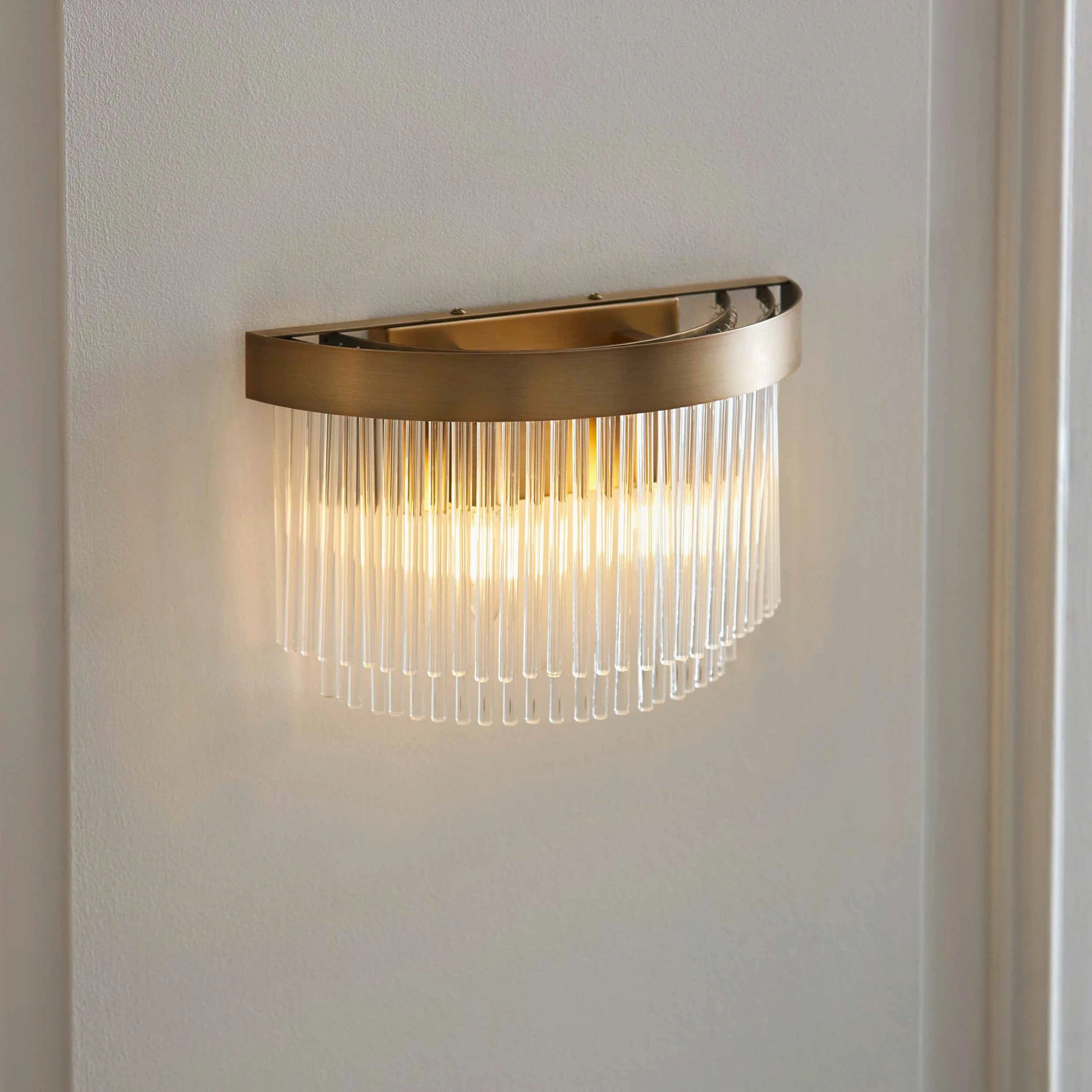 Auremont Warm Antique Brass 2 Light Wall Light