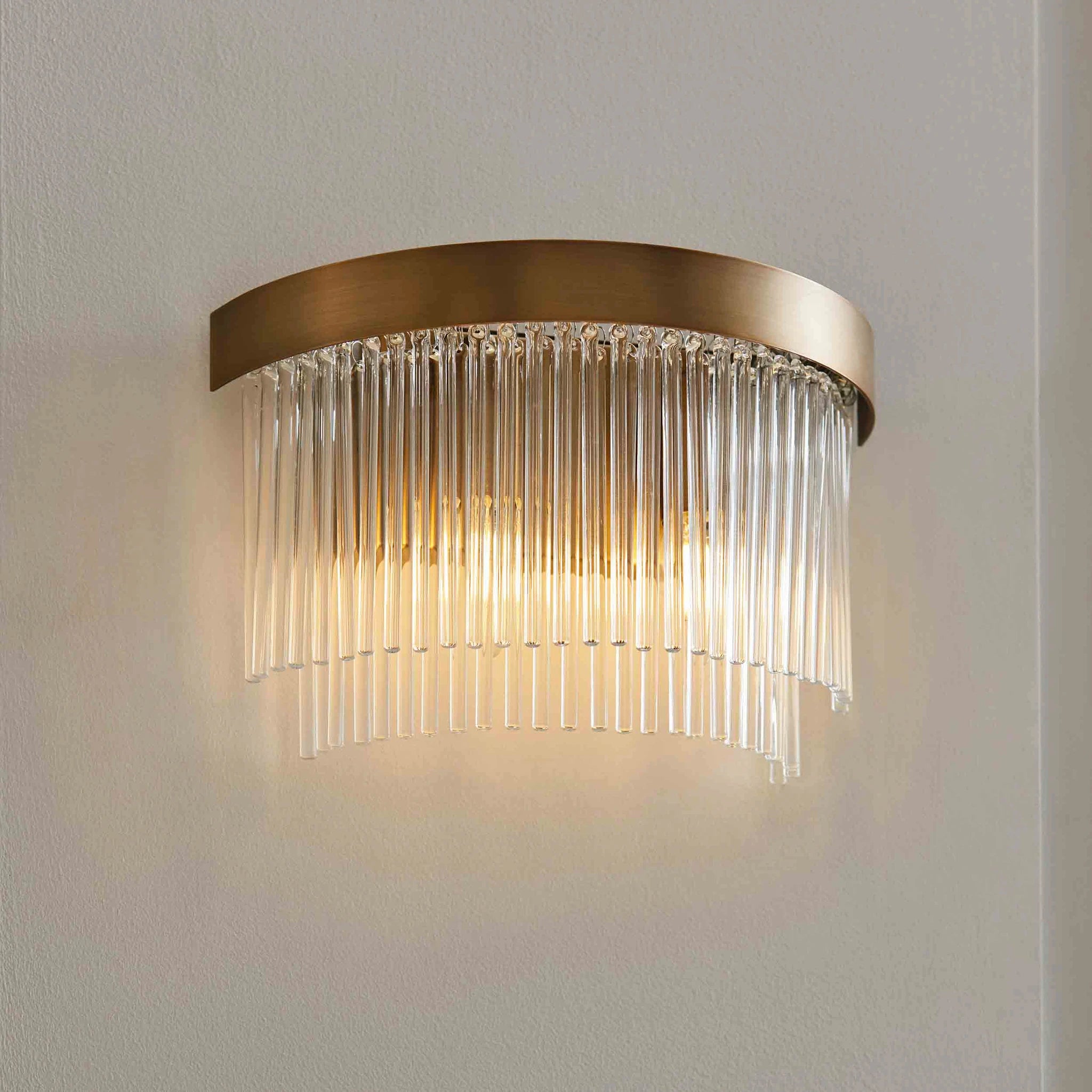 Auremont Warm Antique Brass 2 Light Wall Light