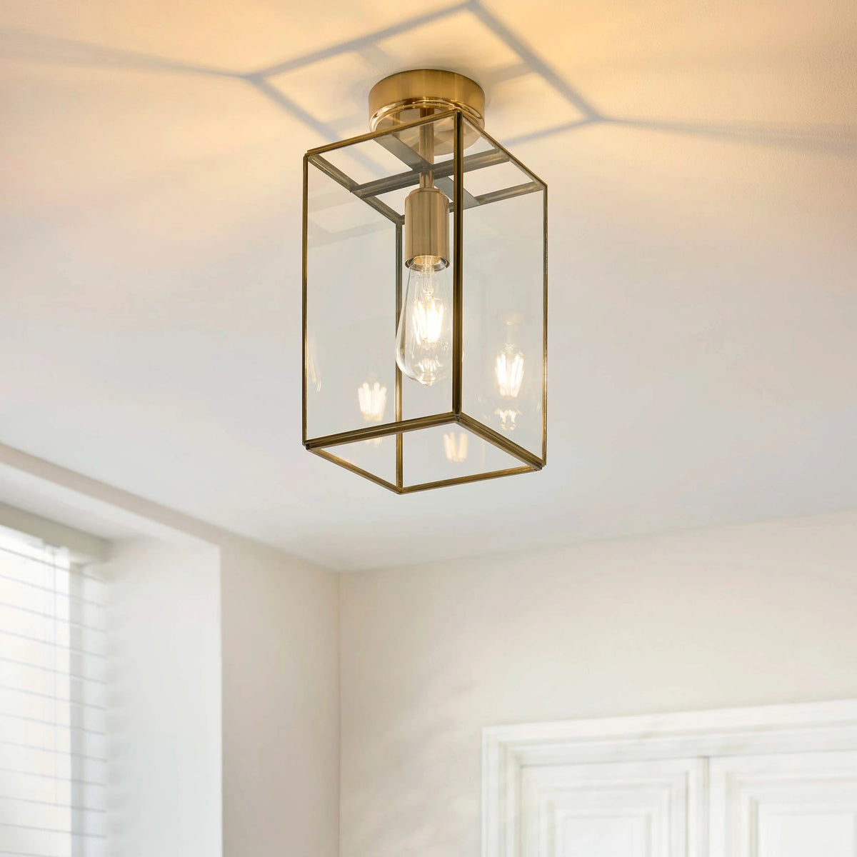Corvella Antique Brass Single Ceiling Light