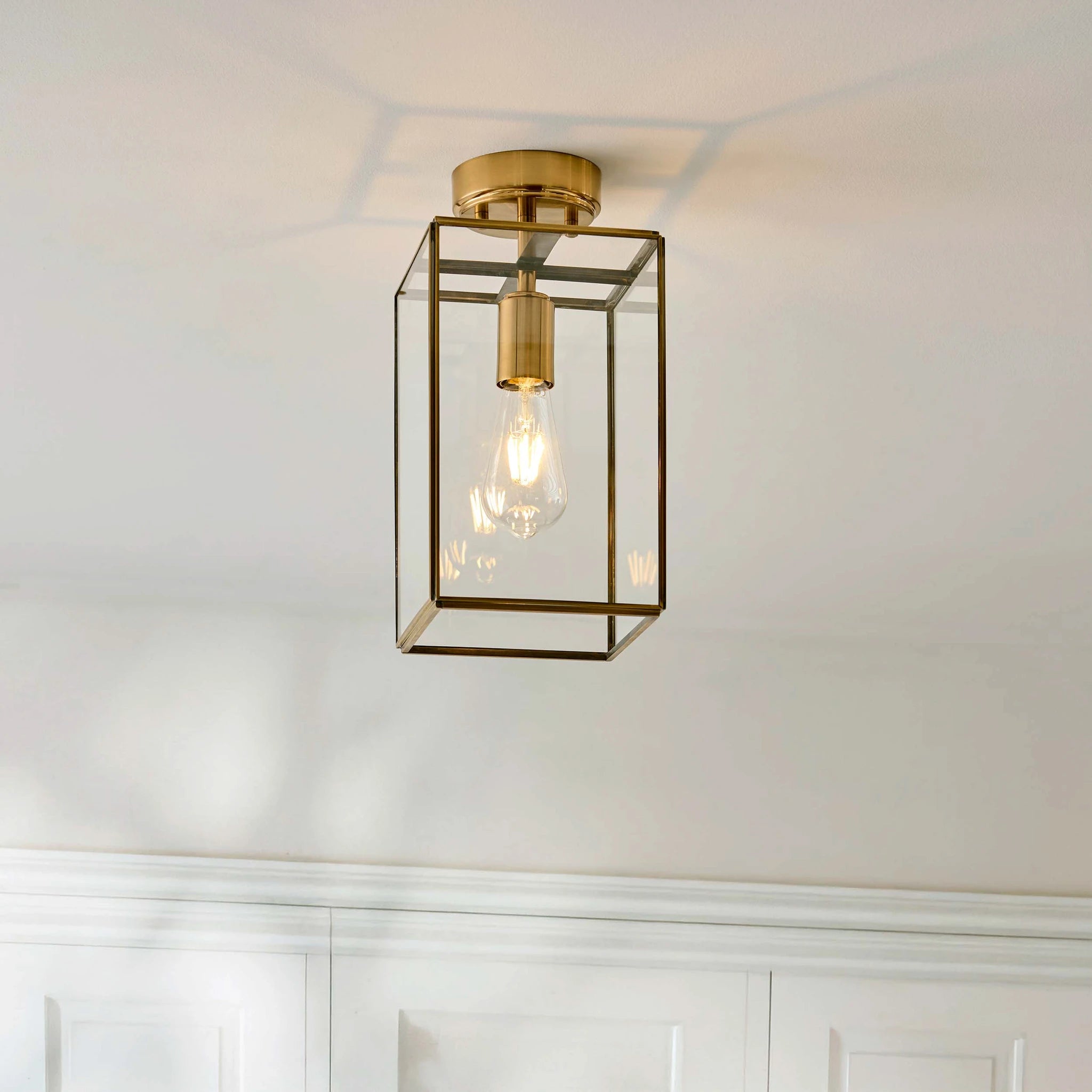 Corvella Antique Brass Single Ceiling Light