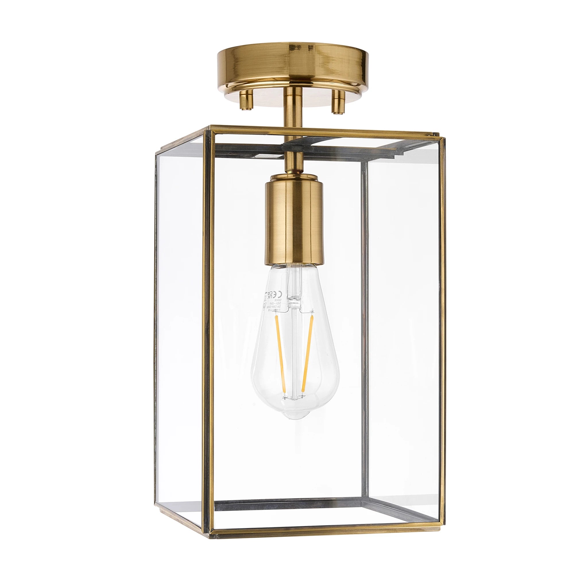 Corvella Antique Brass Single Ceiling Light