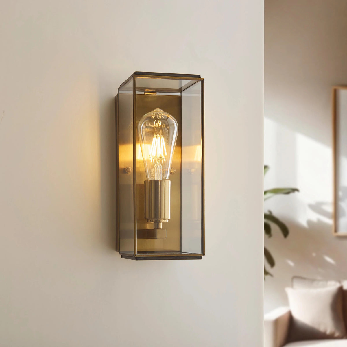Corvella Antique Brass Single Wall Light