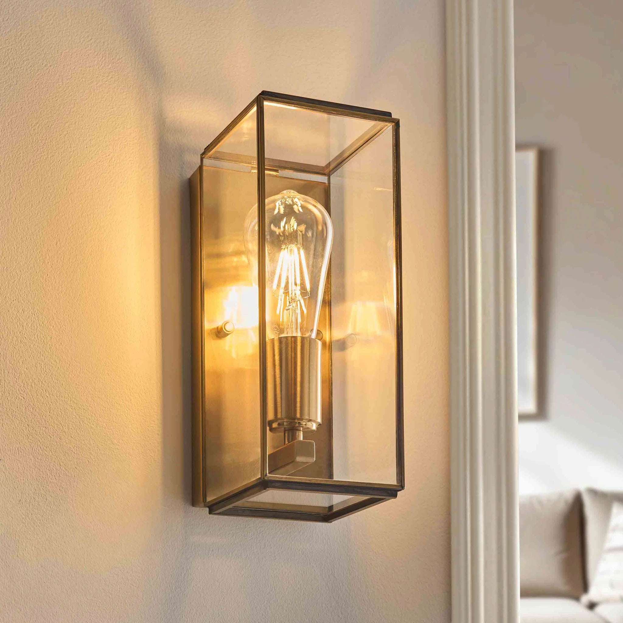 Corvella Antique Brass Single Wall Light