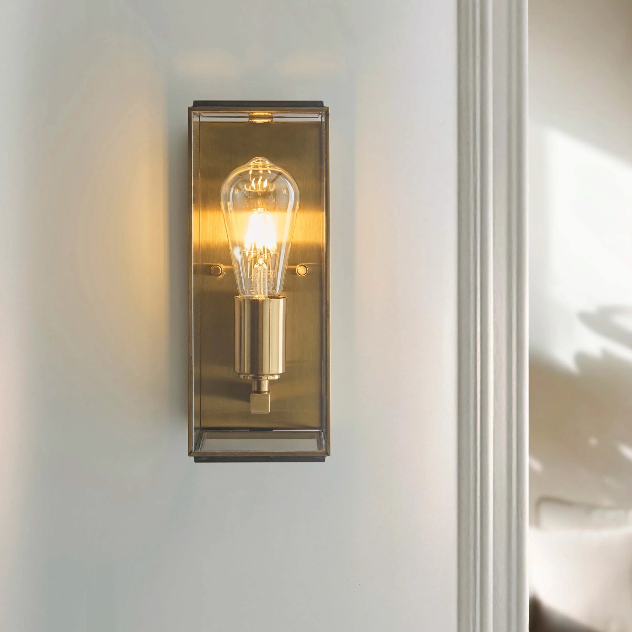 Corvella Antique Brass Single Wall Light