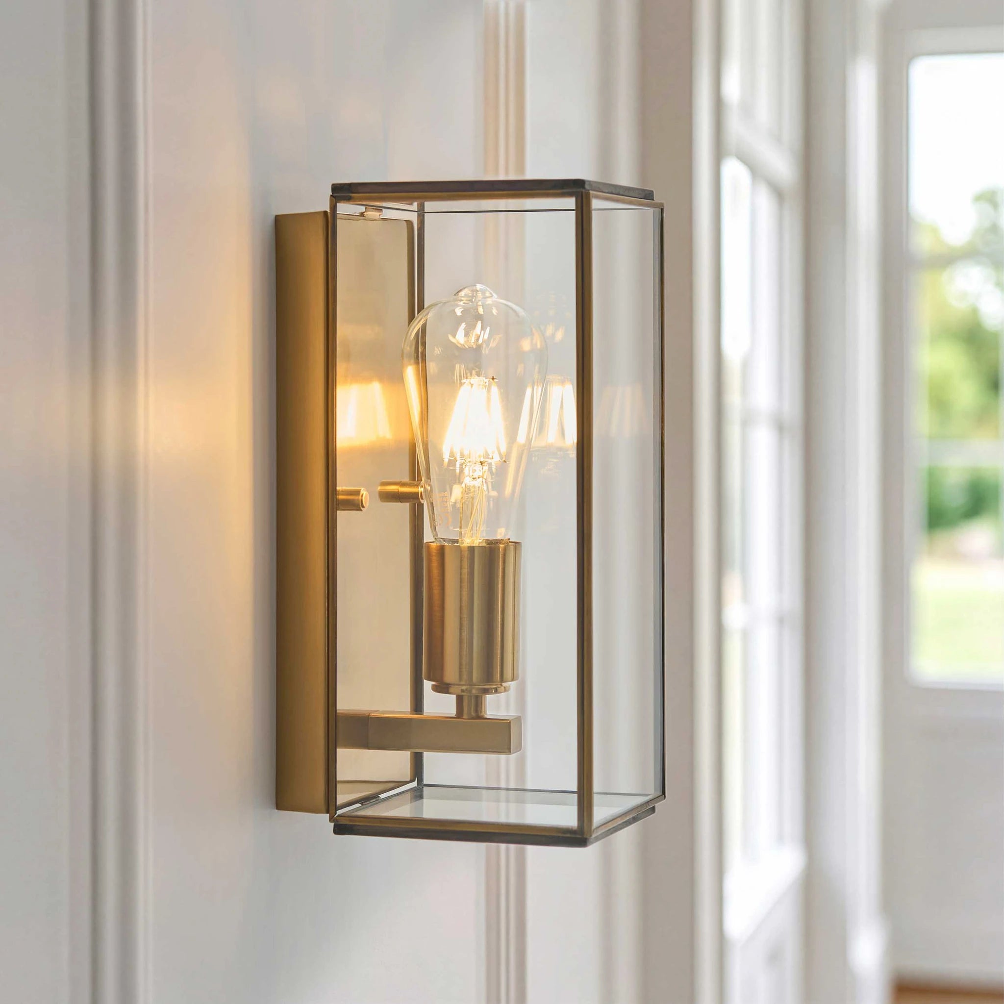 Corvella Antique Brass Single Wall Light