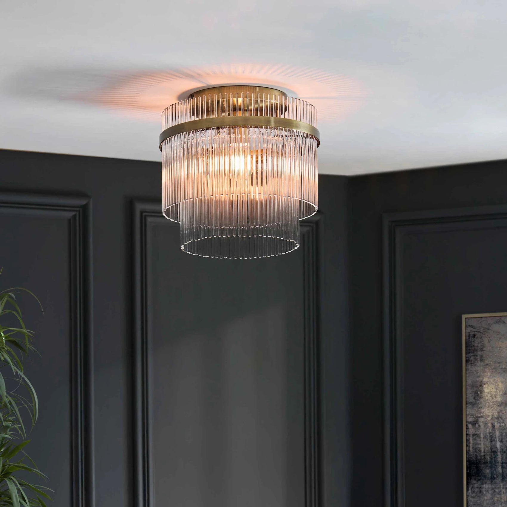 Vizzini Antique Brass Ceiling Light