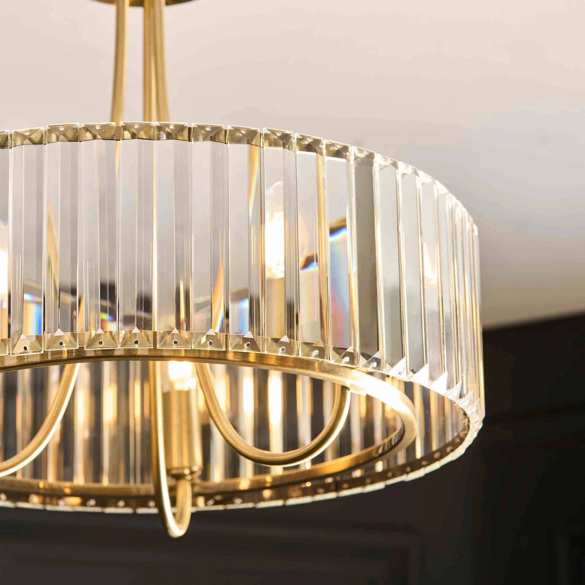 Sforza Antique Brass 3 Light Ceiling Light