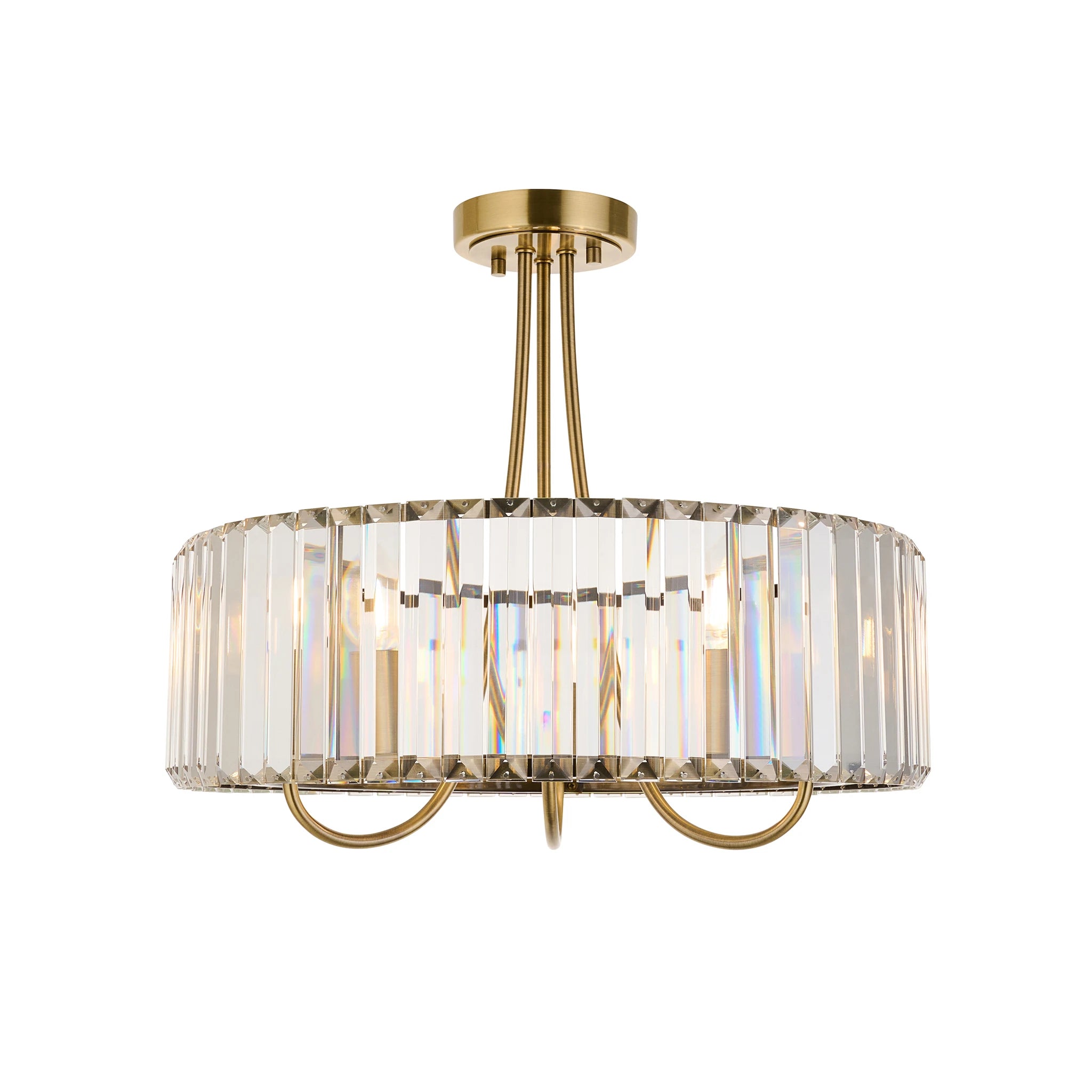 Sforza Antique Brass 3 Light Ceiling Light