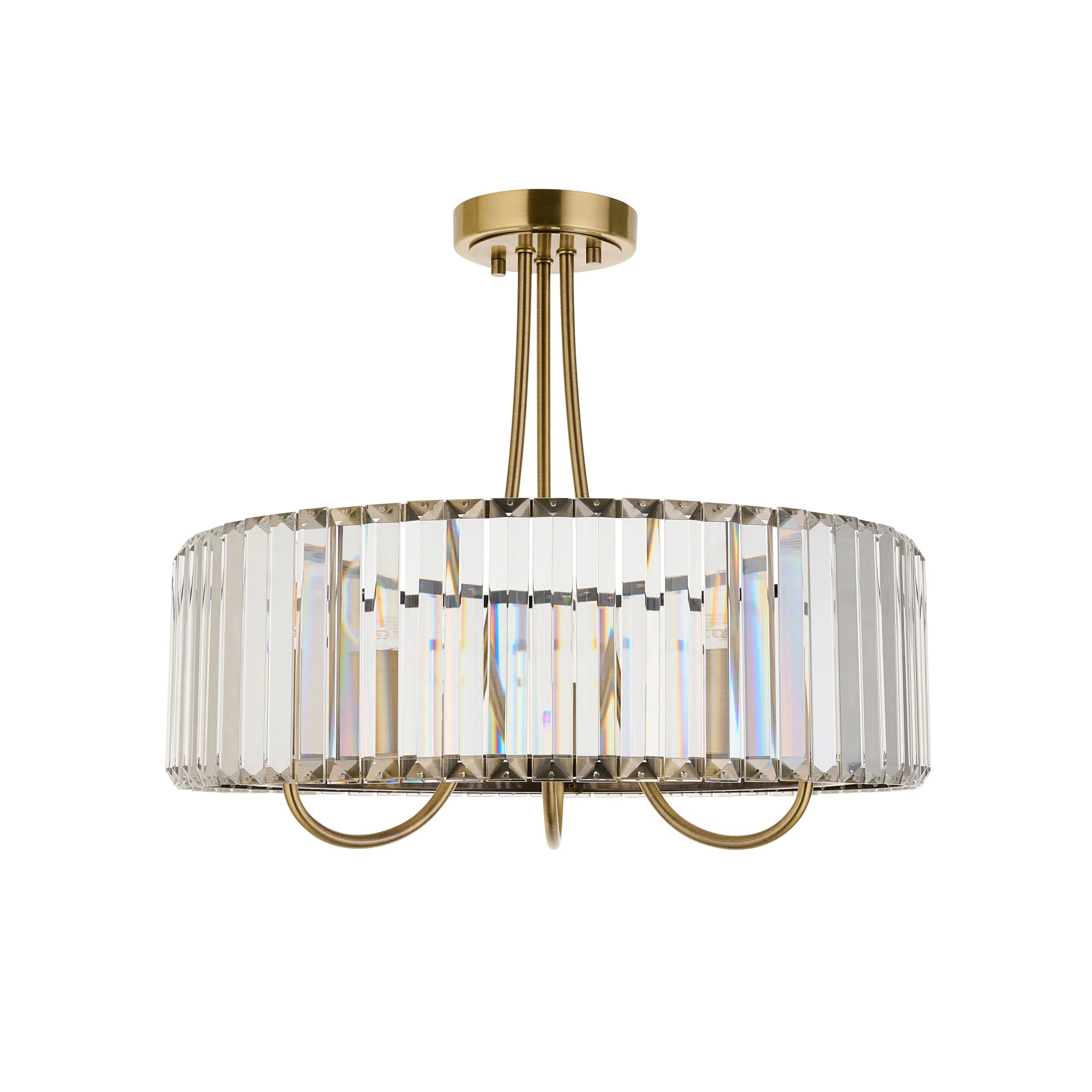 Sforza Antique Brass 3 Light Ceiling Light