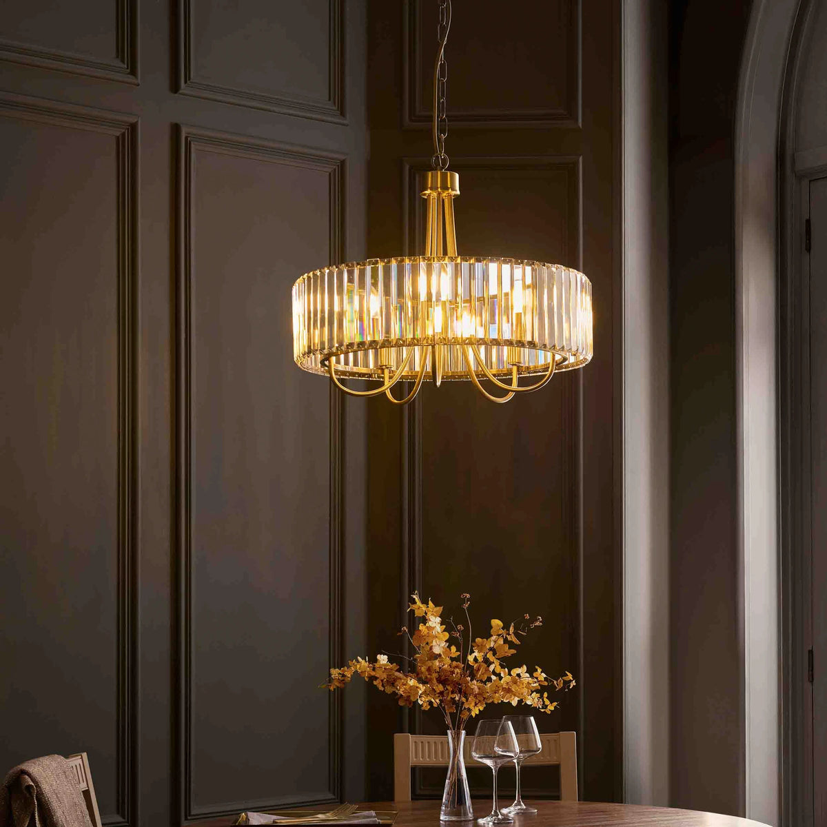 Sforza Antique Brass 5 Light Pendant