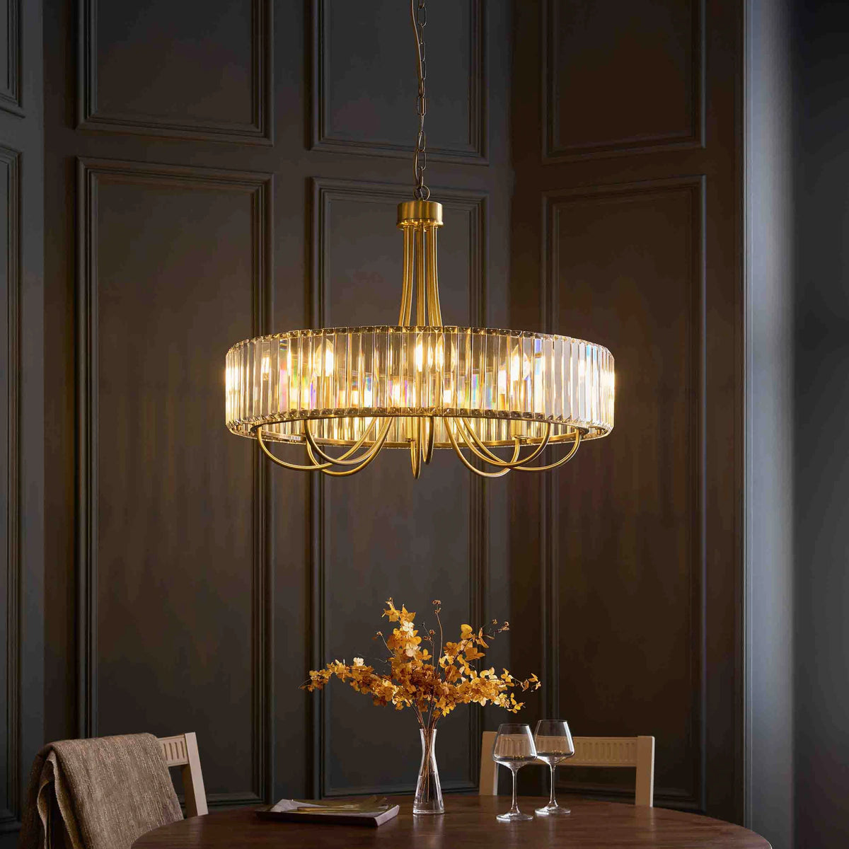 Sforza Antique Brass 8 Light Pendant
