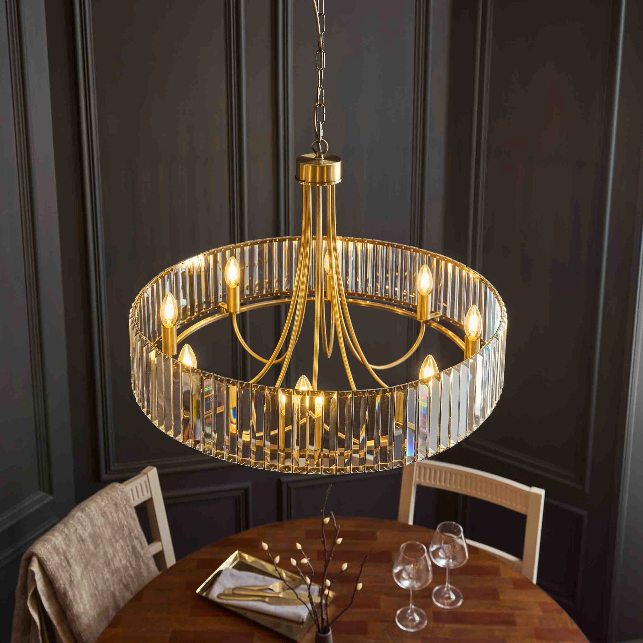 Sforza Antique Brass 8 Light Pendant
