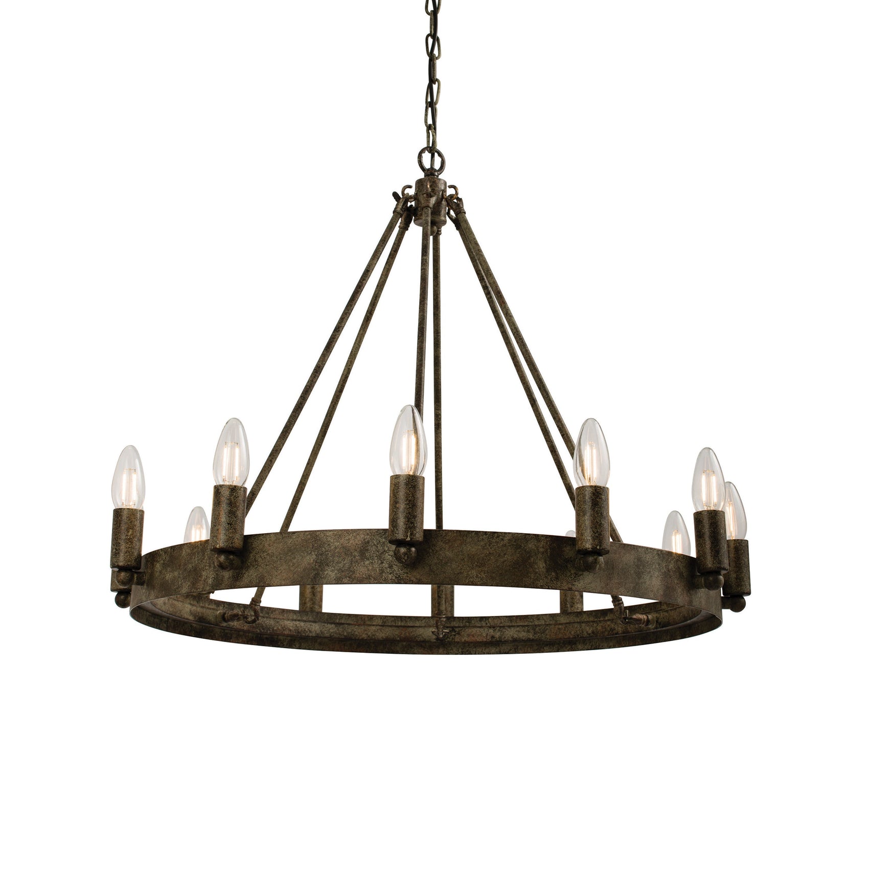 Navali Aged Bronze Metal Halo Pendant Light | 12 Lights