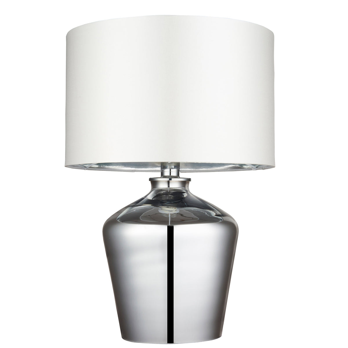 Brydon Chrome & White Table Lamp