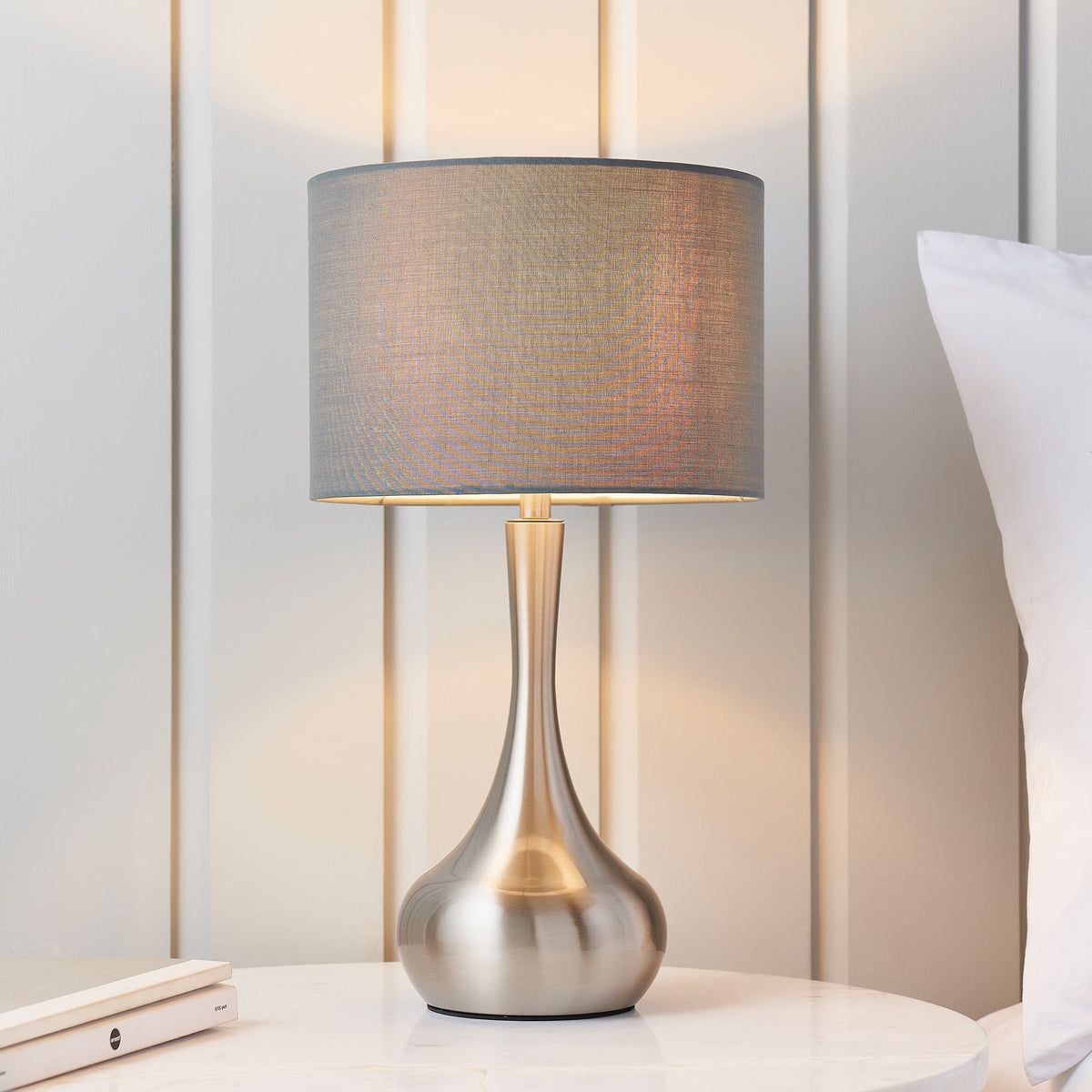 Dayton Nickel & Dark Grey Table Lamp