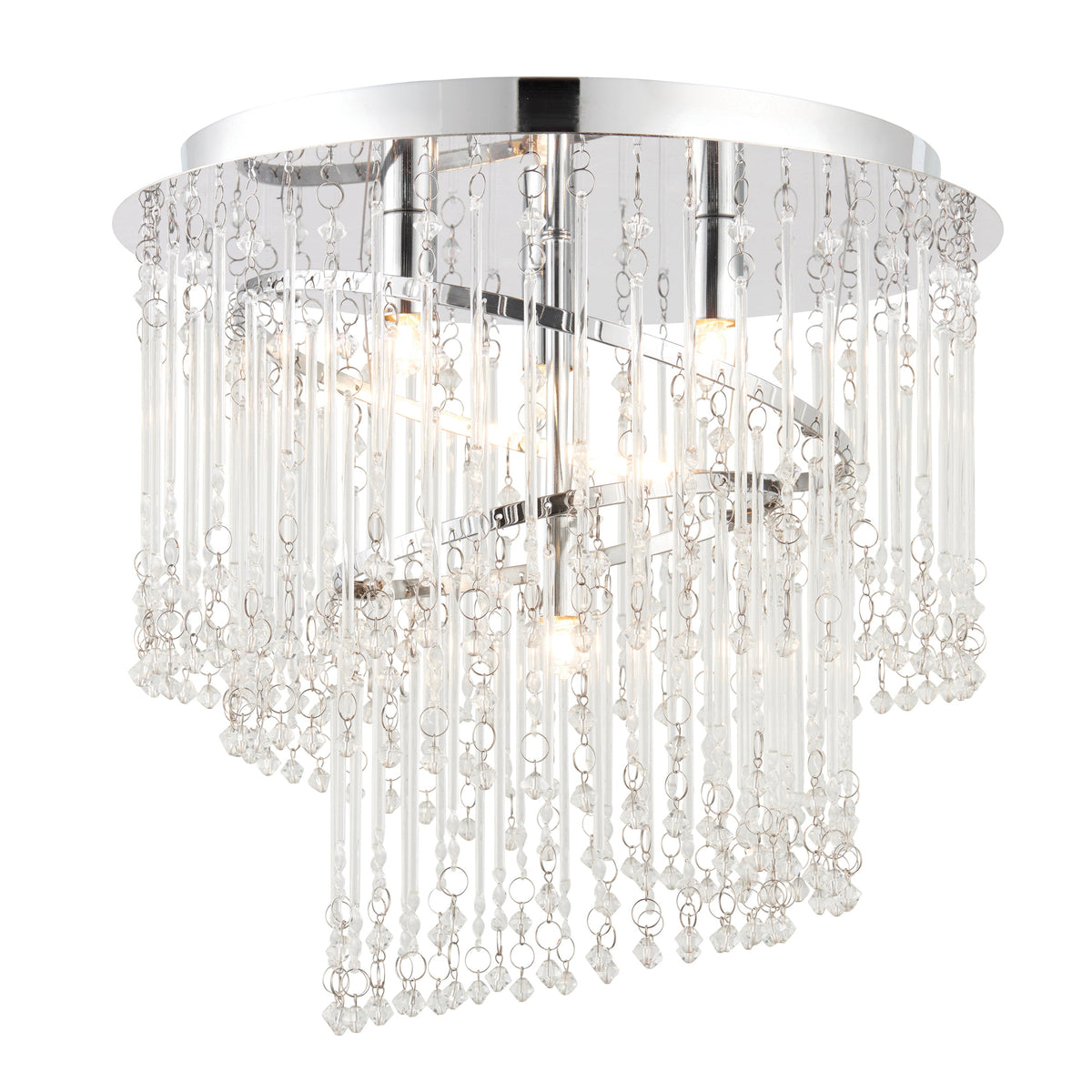 Mila Crystal Glass Spiral Droplets Ceiling Light