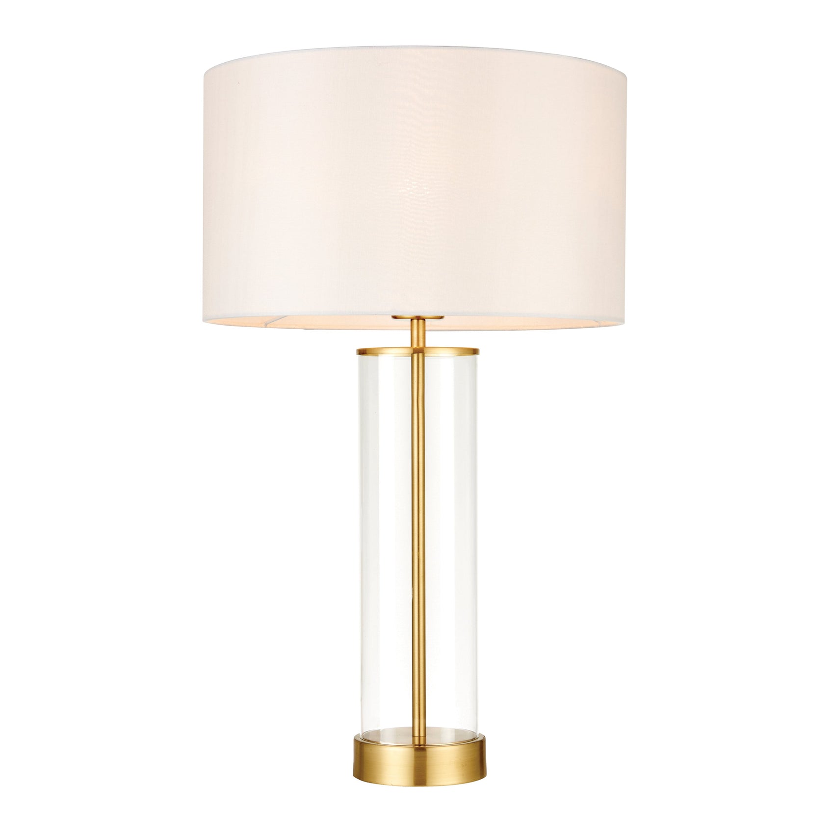 Fallon Clear Glass & Brushed Gold Table Lamp | Large