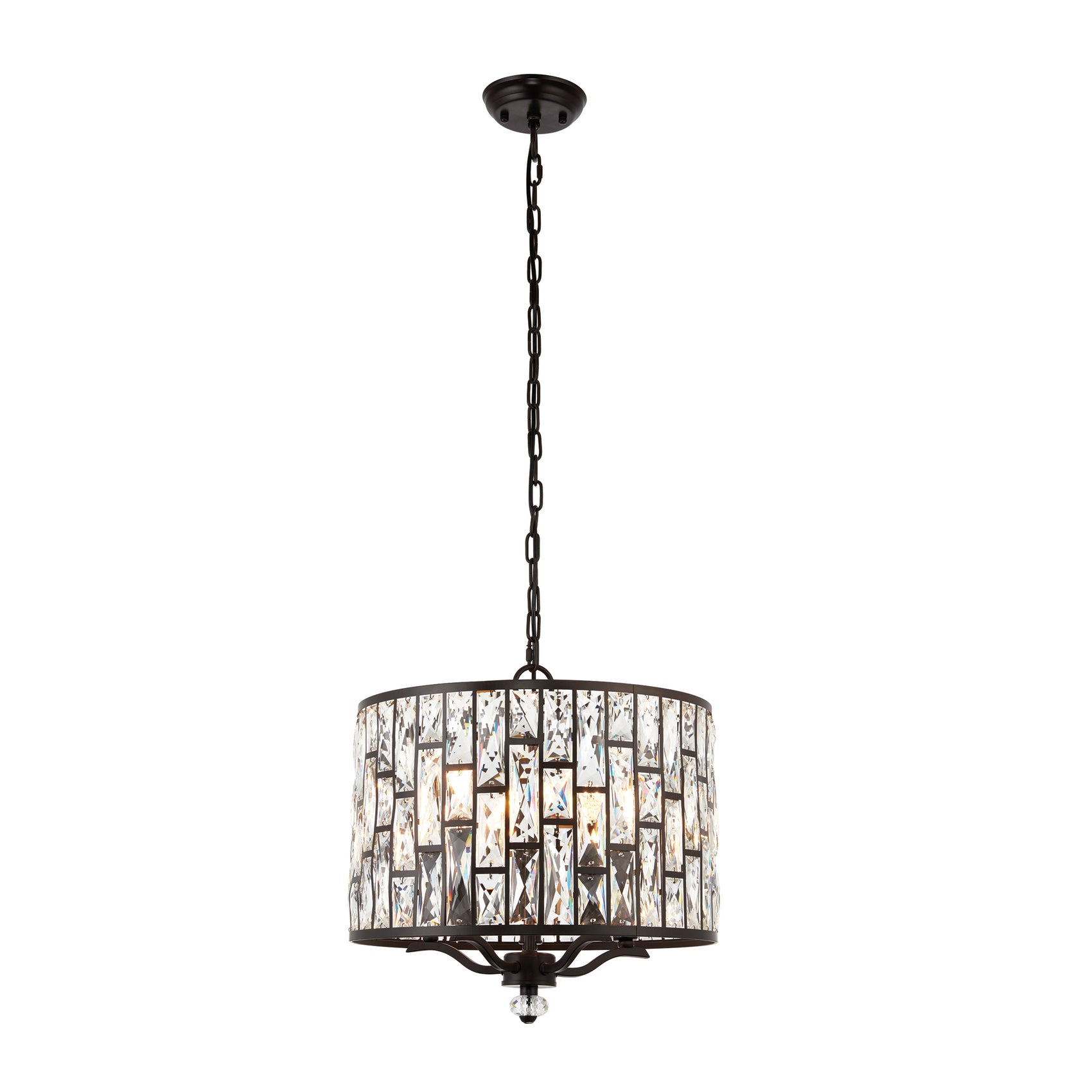 Lenora Crystal Glass Bronze Pendant | 5 Lights