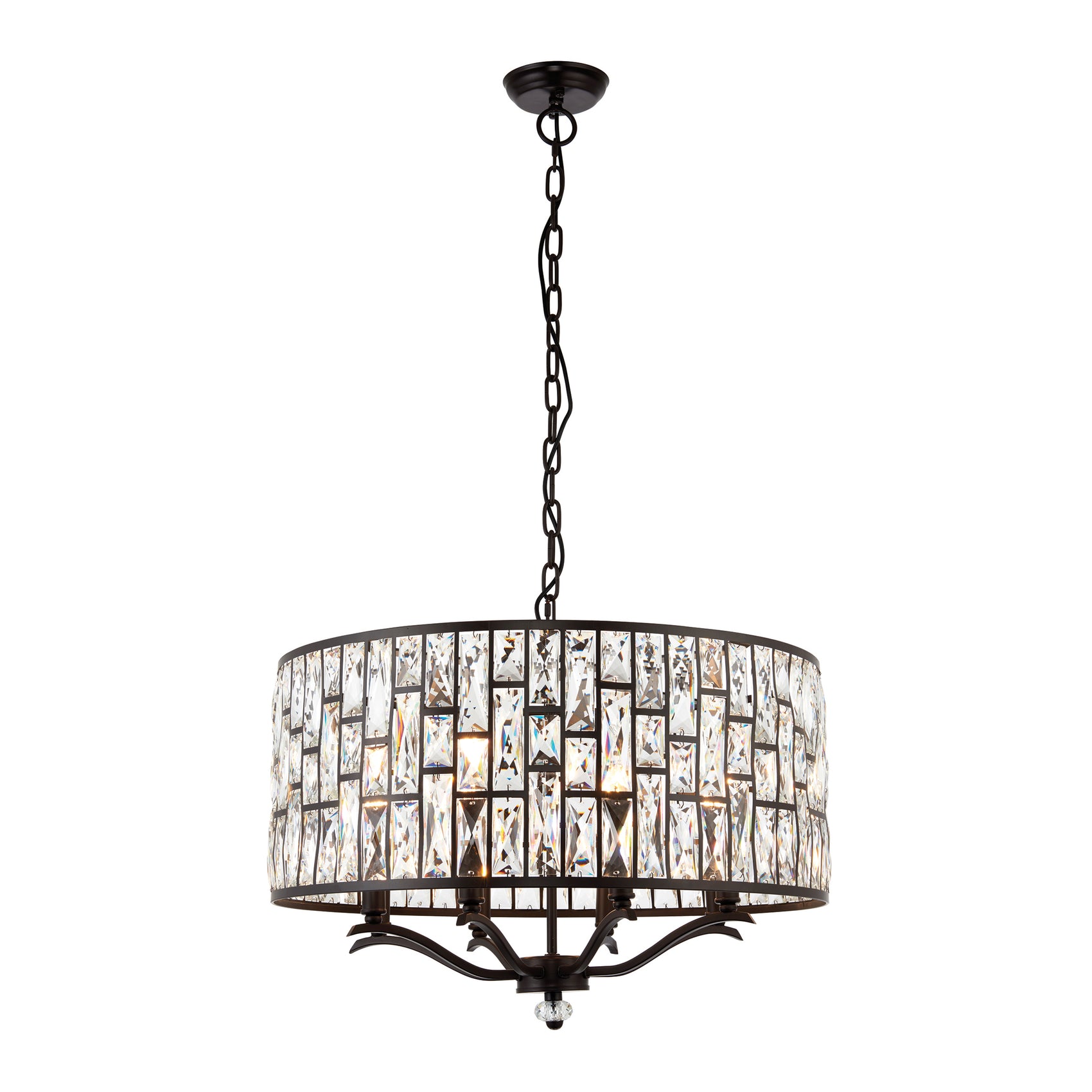 Lenora Crystal Glass Bronze Pendant | 8 Lights