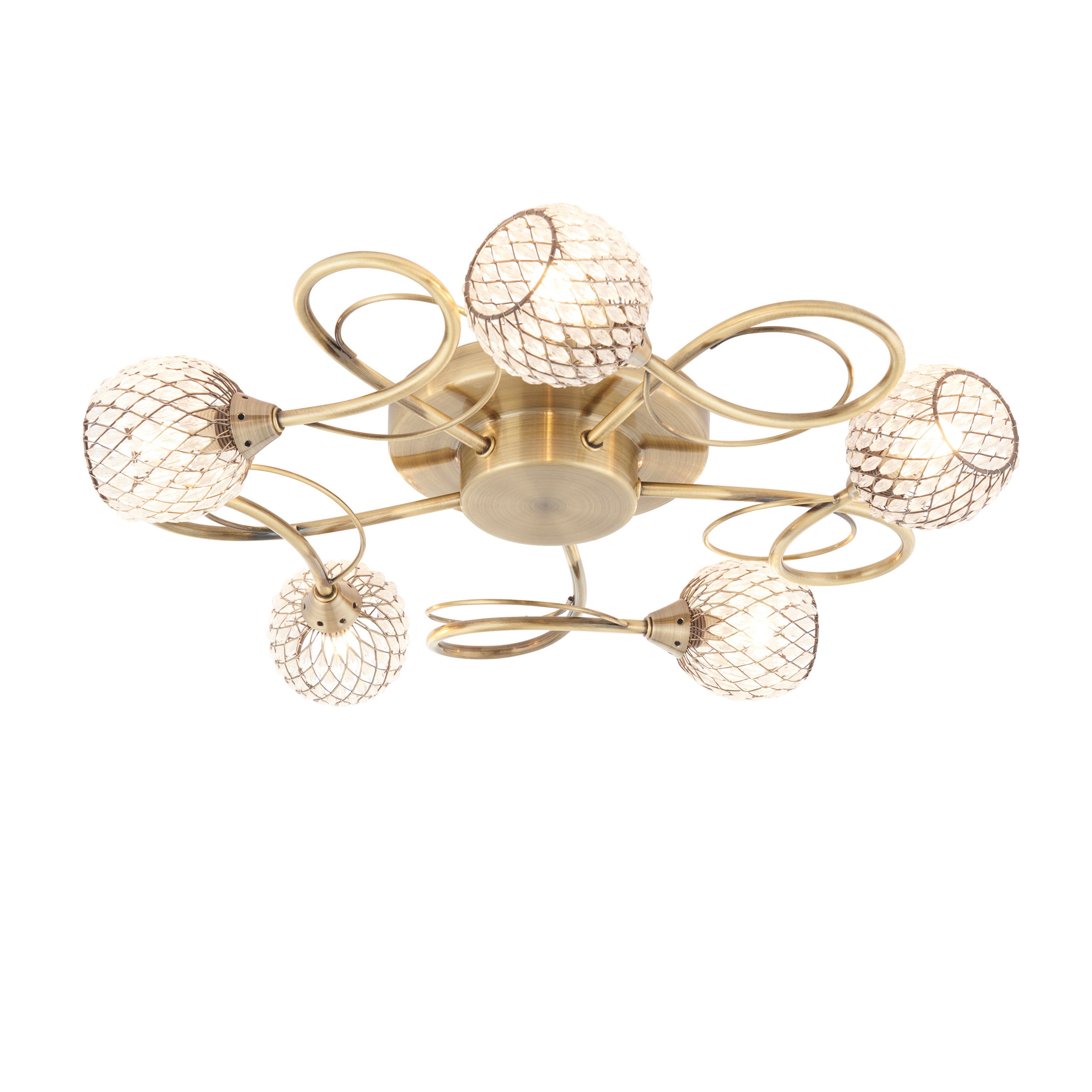 Arden Antique Brass LED Ceiling Light | 5 Lights