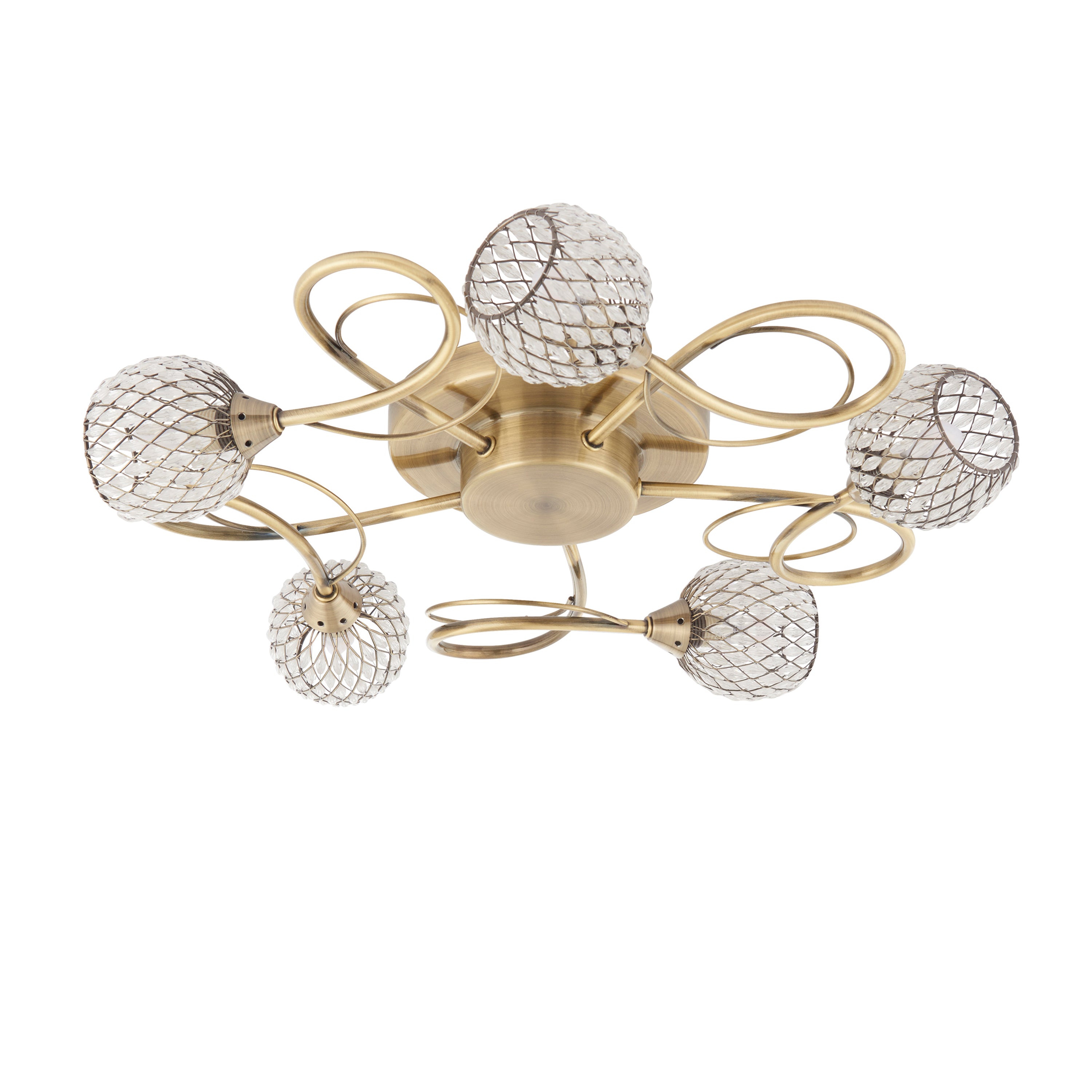 Arden Antique Brass LED Ceiling Light | 5 Lights