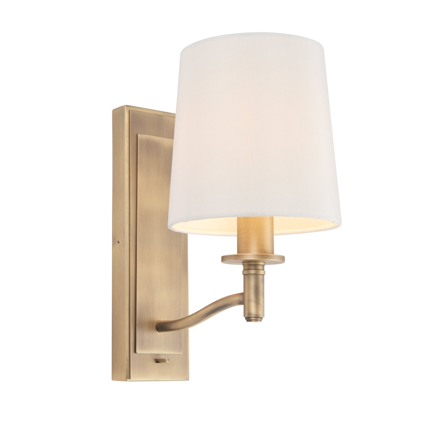 Sheridan Antique Brass & White Wall Light