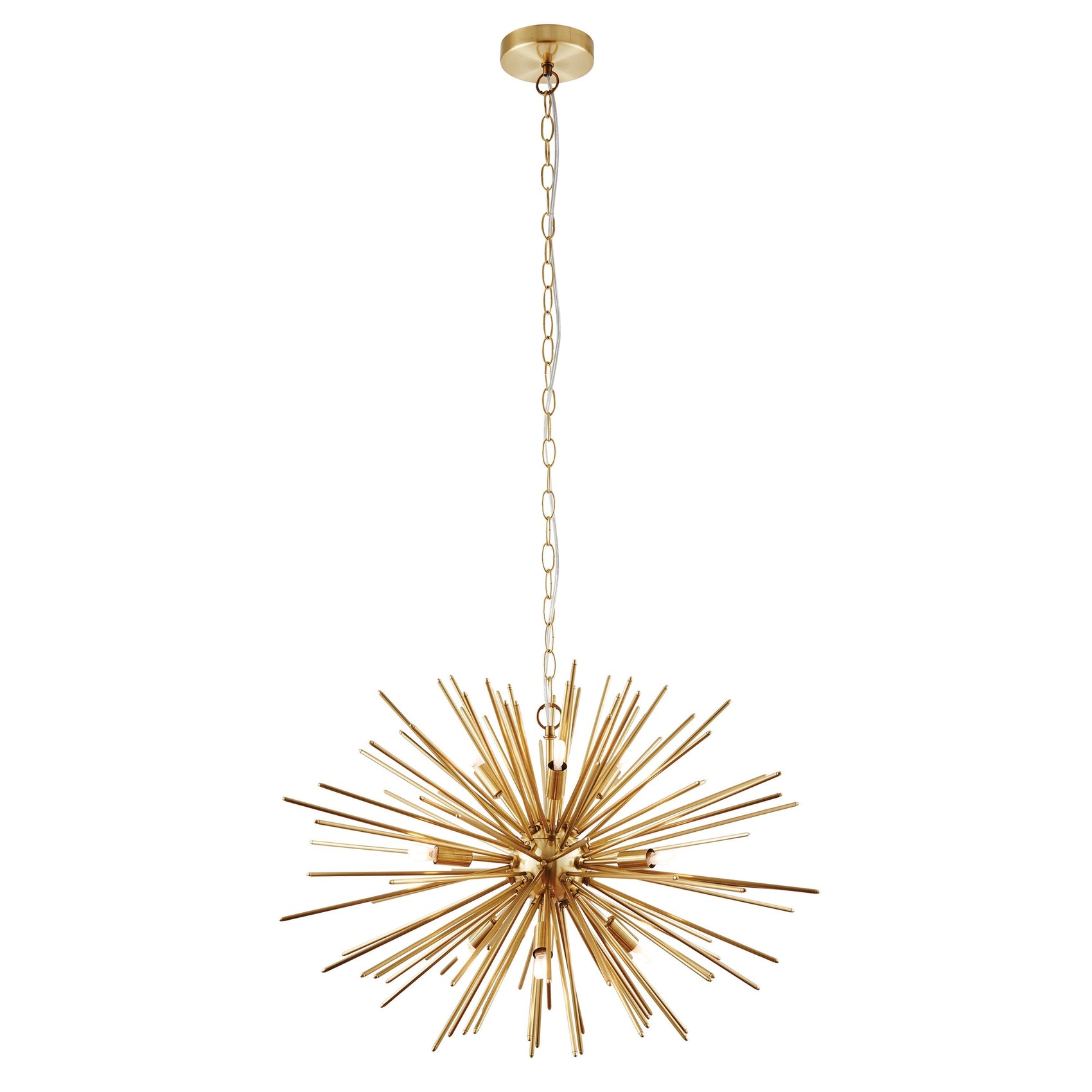 Hobi Satin Brass Starburst Hanging Pendant Light