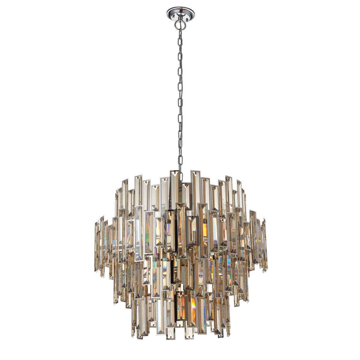 Sabrina Champagne Crystal Glass Chandelier Extra Large