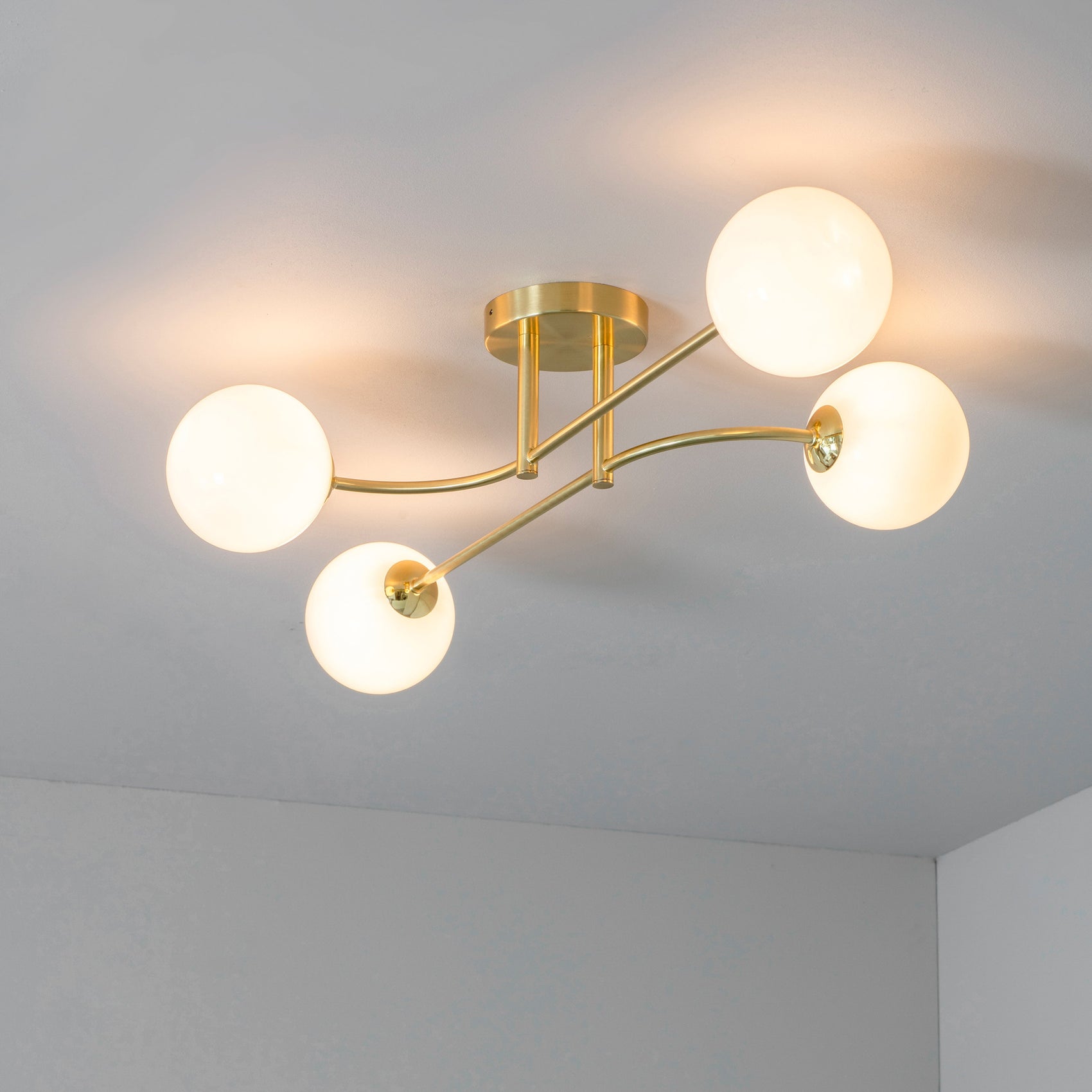 Alser Gold Orb Ceiling Light | 4 Lights