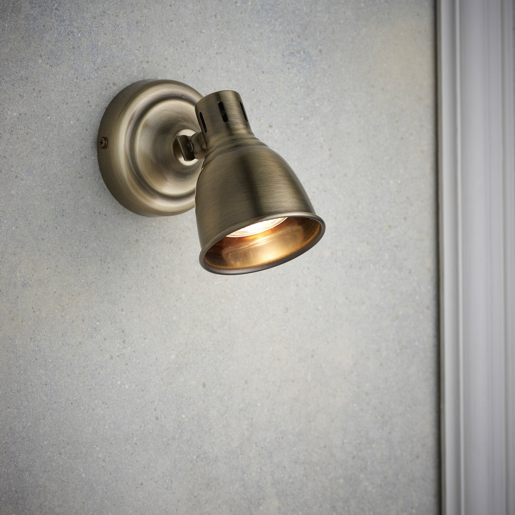 Soloman Antique Brass Spotlight Wall Light
