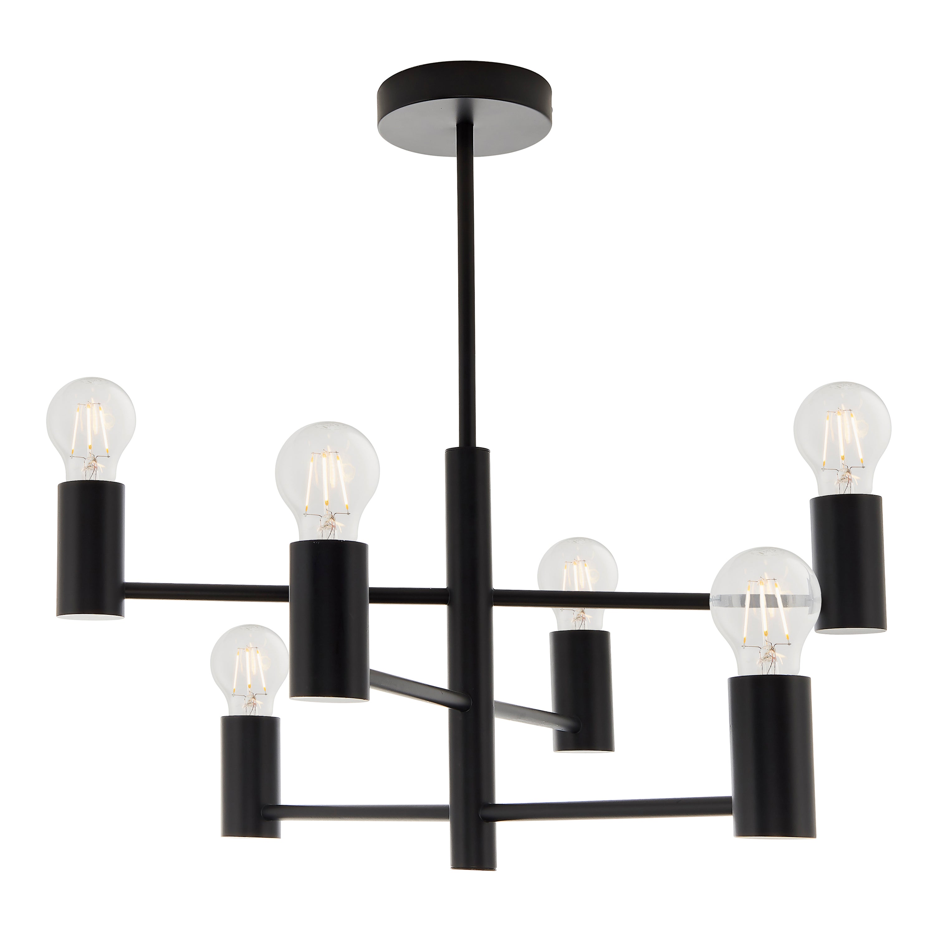 Shelby Matt Black Ceiling Light | 6 Lights