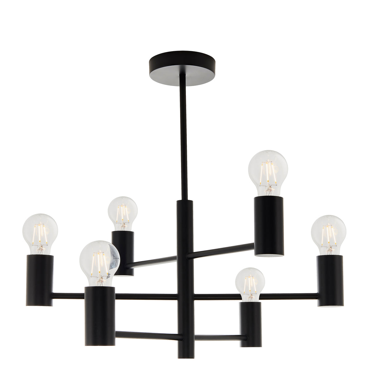 Shelby Matt Black Ceiling Light | 6 Lights